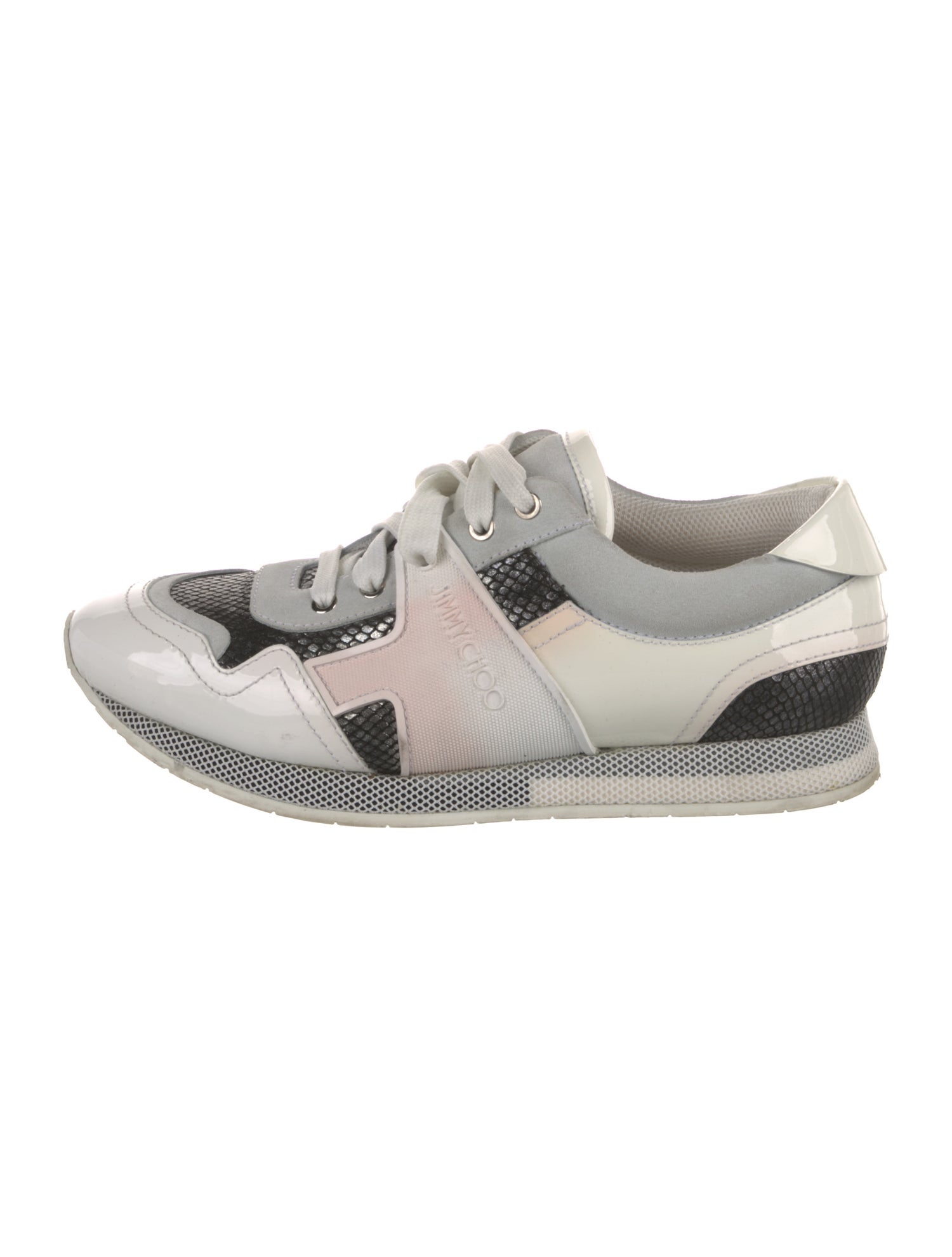 Jimmy Choo Patent Leather Printed Athletic Sneakers