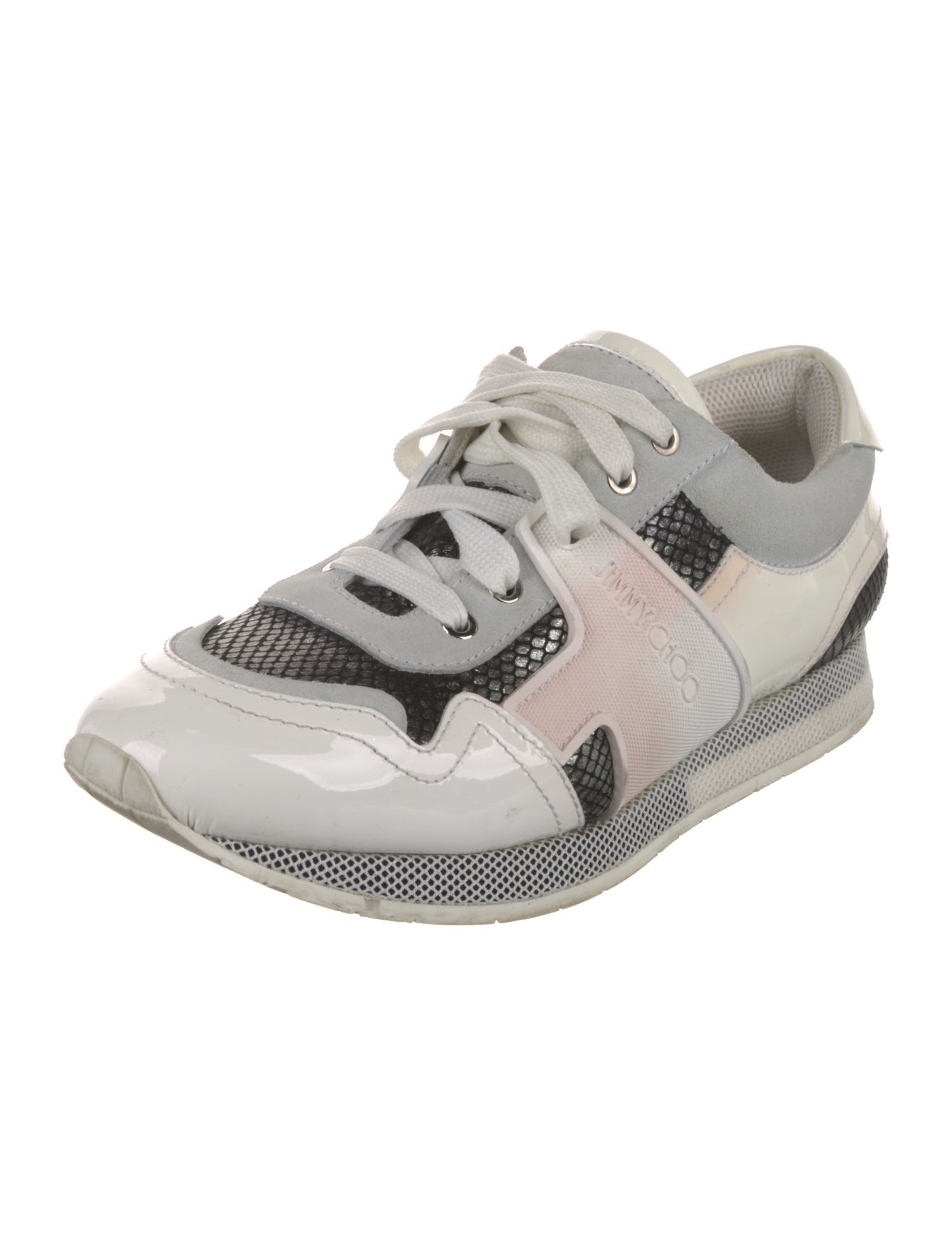 Jimmy Choo Patent Leather Printed Athletic Sneakers
