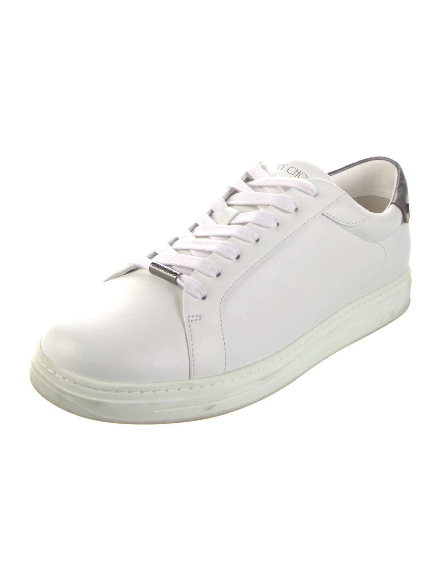 Jimmy Choo Leather Studded Accents Sneakers