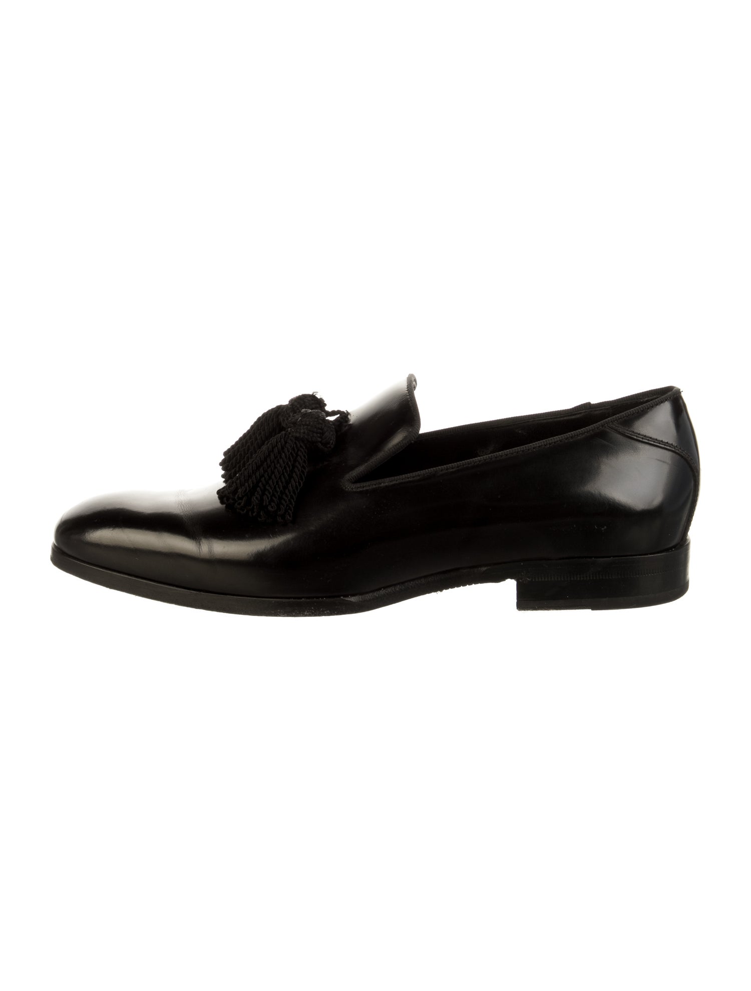 Jimmy Choo Leather Tassel Accents Dress Loafers