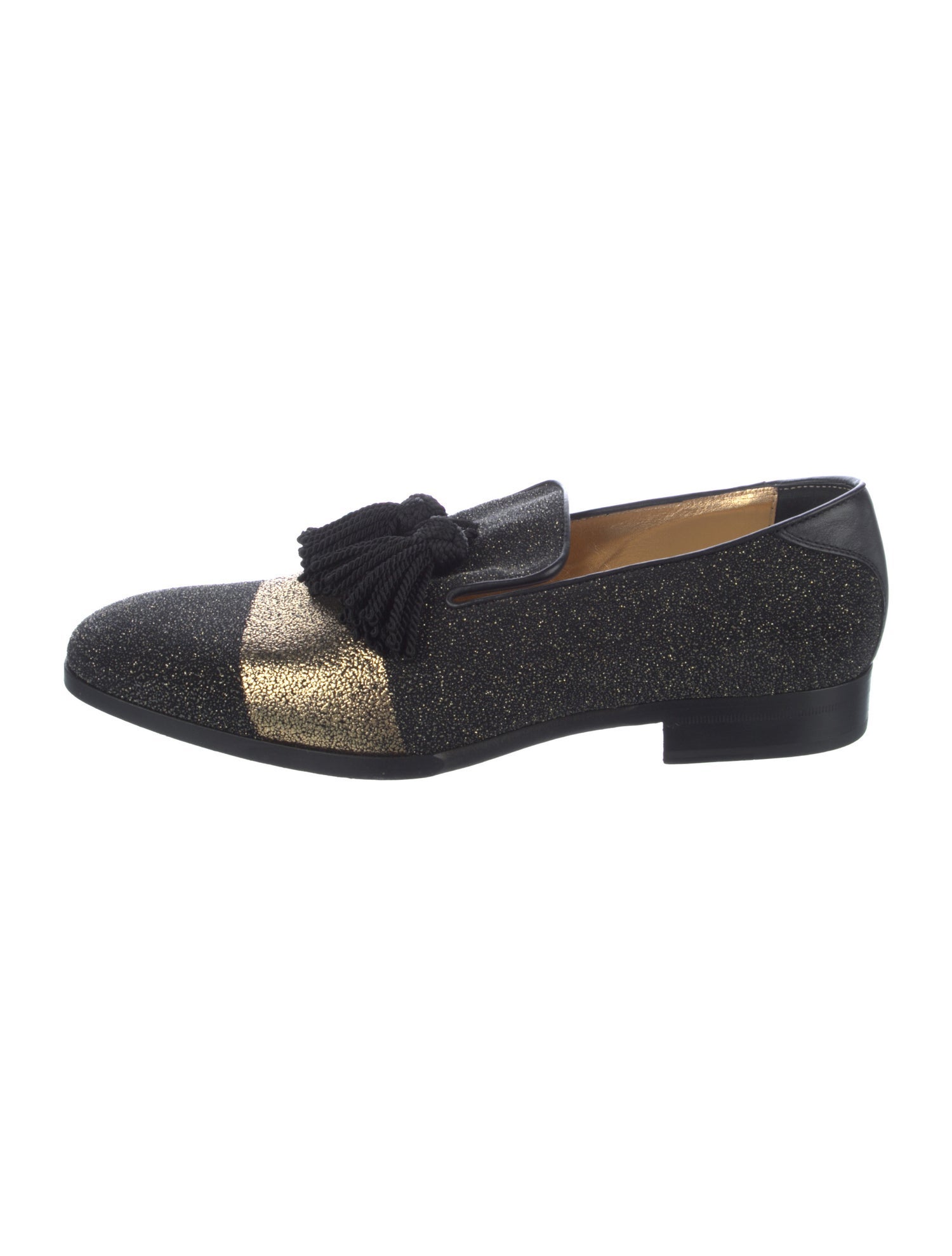 Jimmy Choo Glitter Colorblock Pattern Loafers