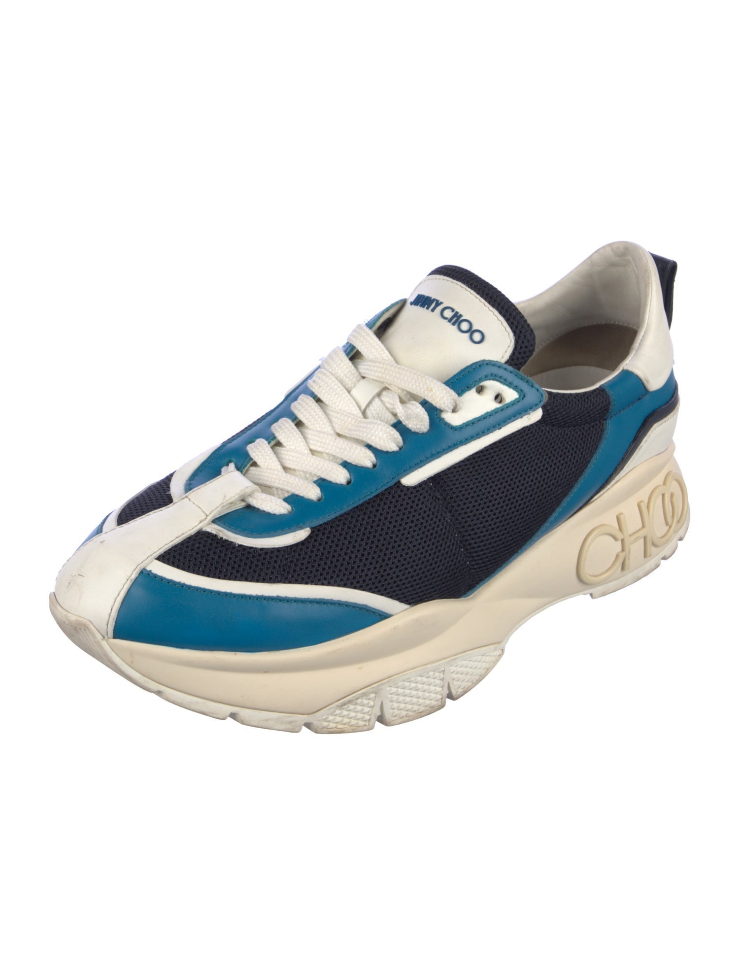 Jimmy Choo Rubber Colorblock Pattern Sneakers