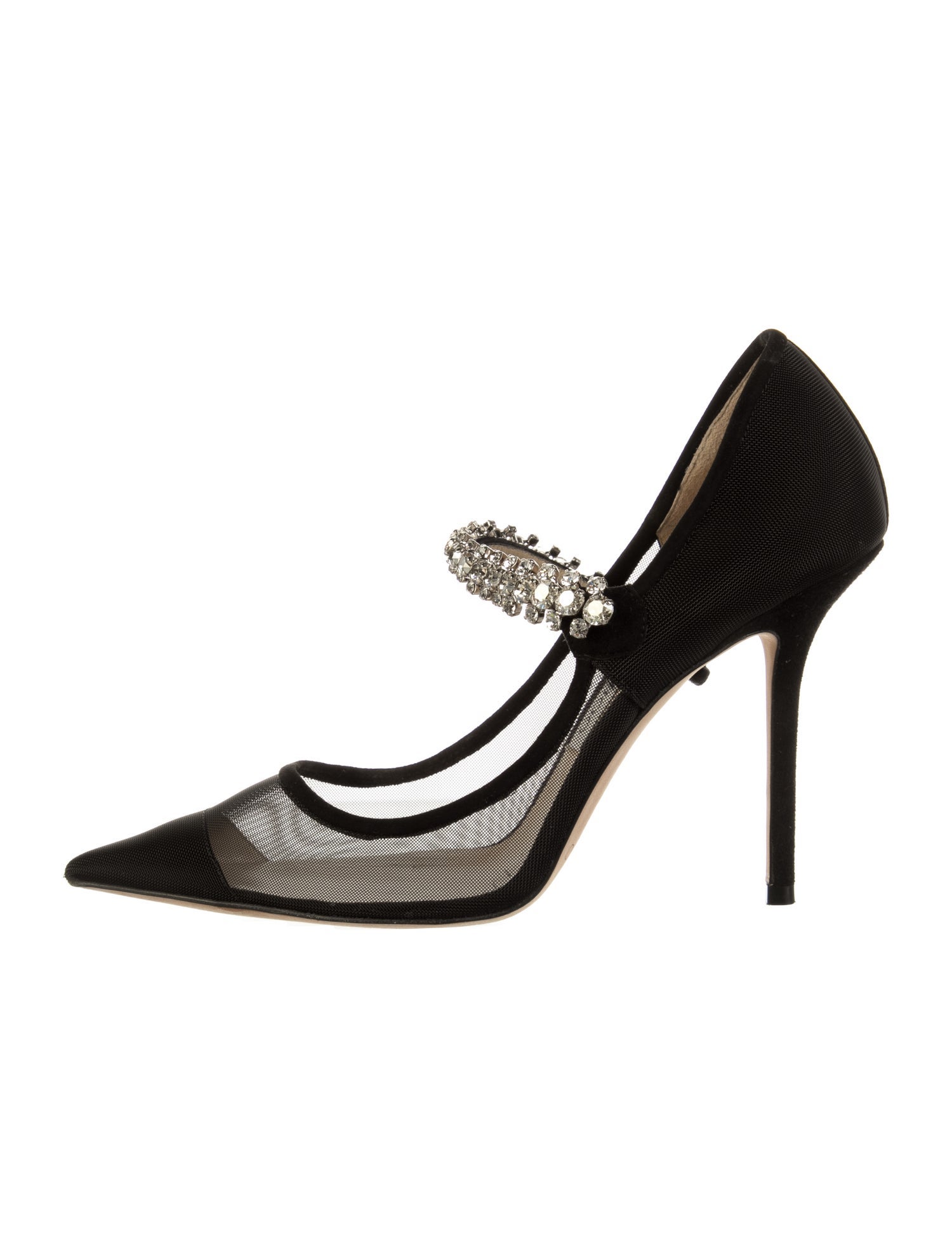 Jimmy Choo Mesh Crystal Embellishments Pumps