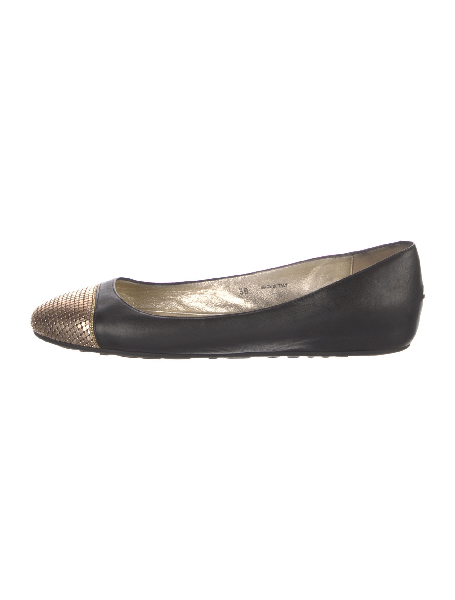 Jimmy Choo Leather Colorblock Pattern Ballet Flats