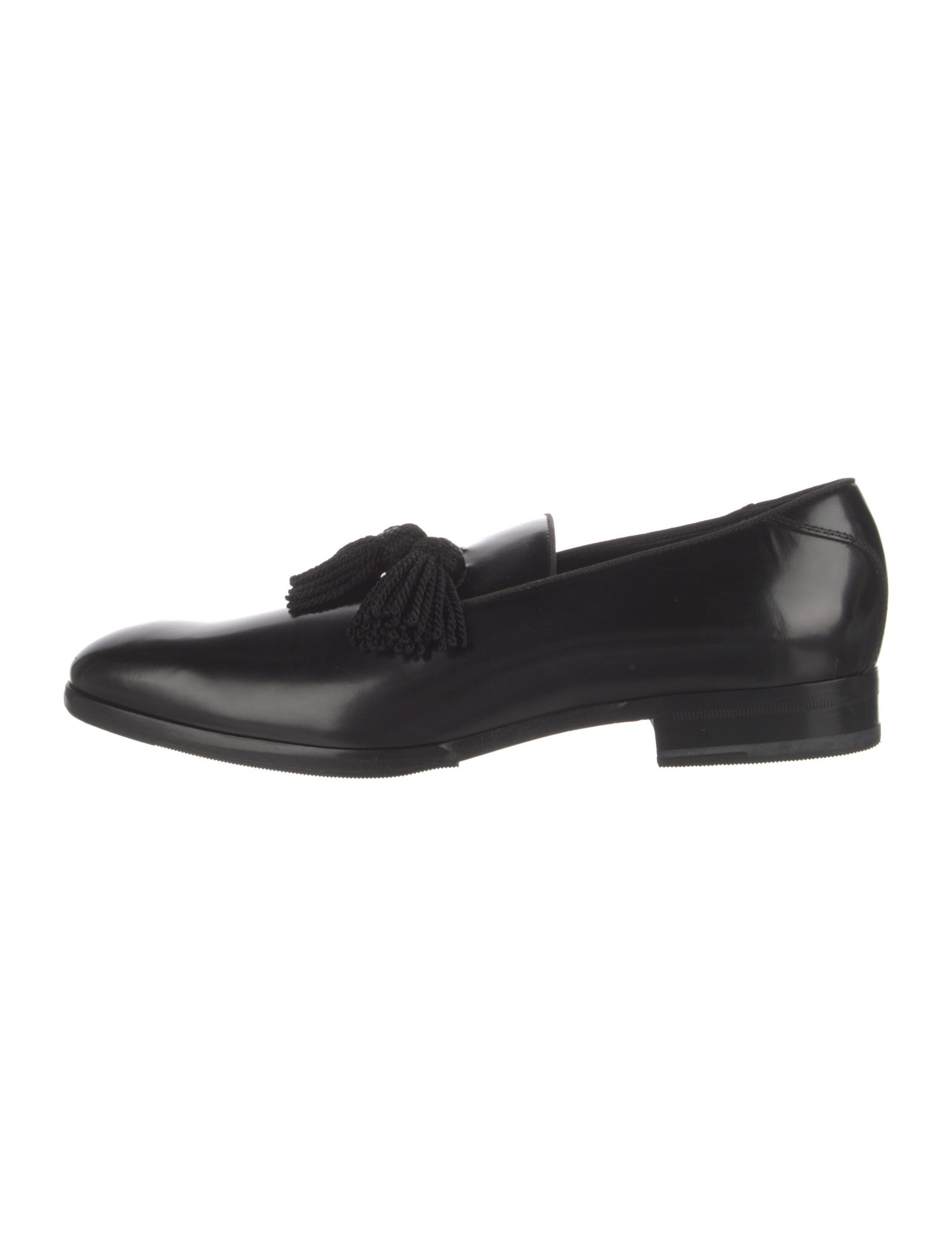 Jimmy Choo Leather Tassel Accents Dress Loafers