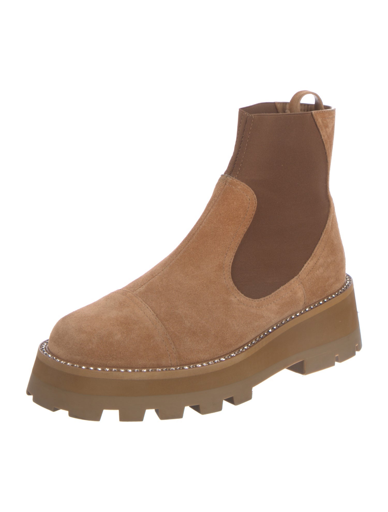 Jimmy Choo Suede Crystal Embellishments Chelsea Boots