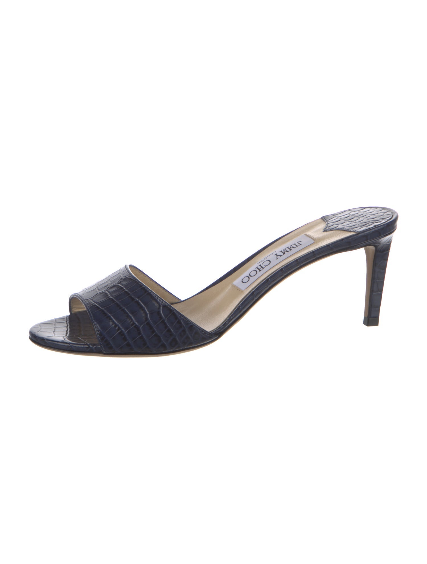 Jimmy Choo Embossed Leather Slides