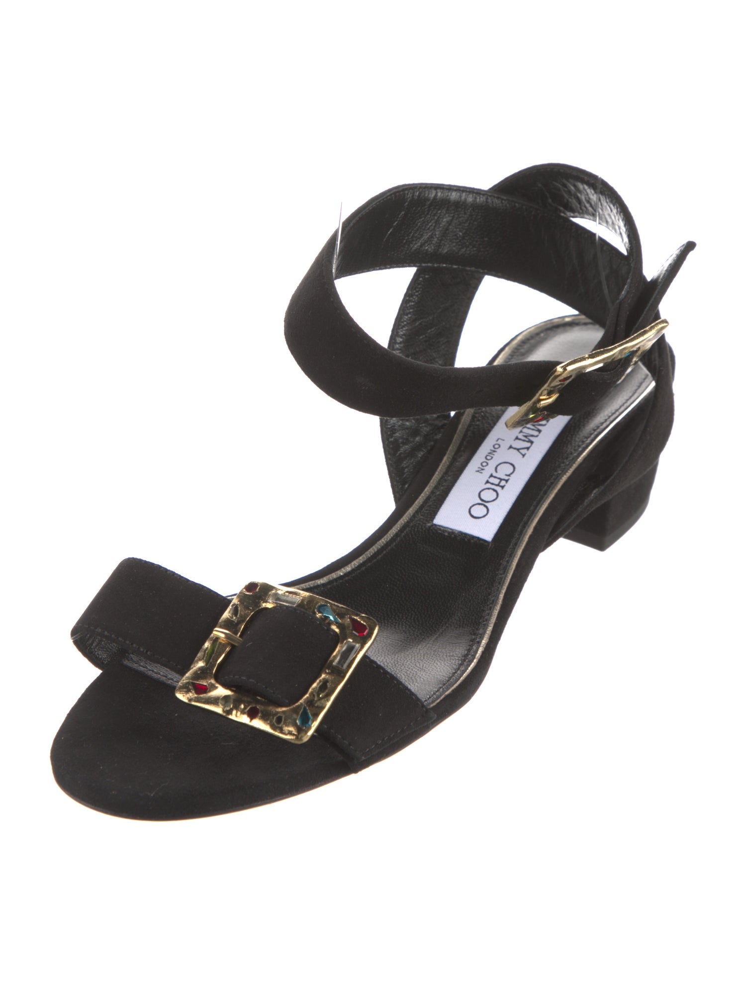 Jimmy Choo Suede Crystal Embellishments Sandals