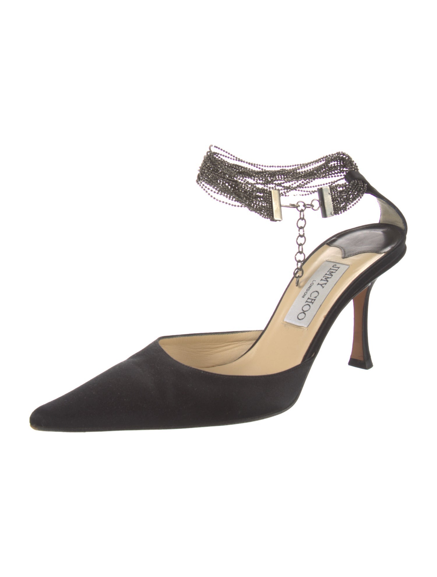 Jimmy Choo Satin Studded Accents Pumps