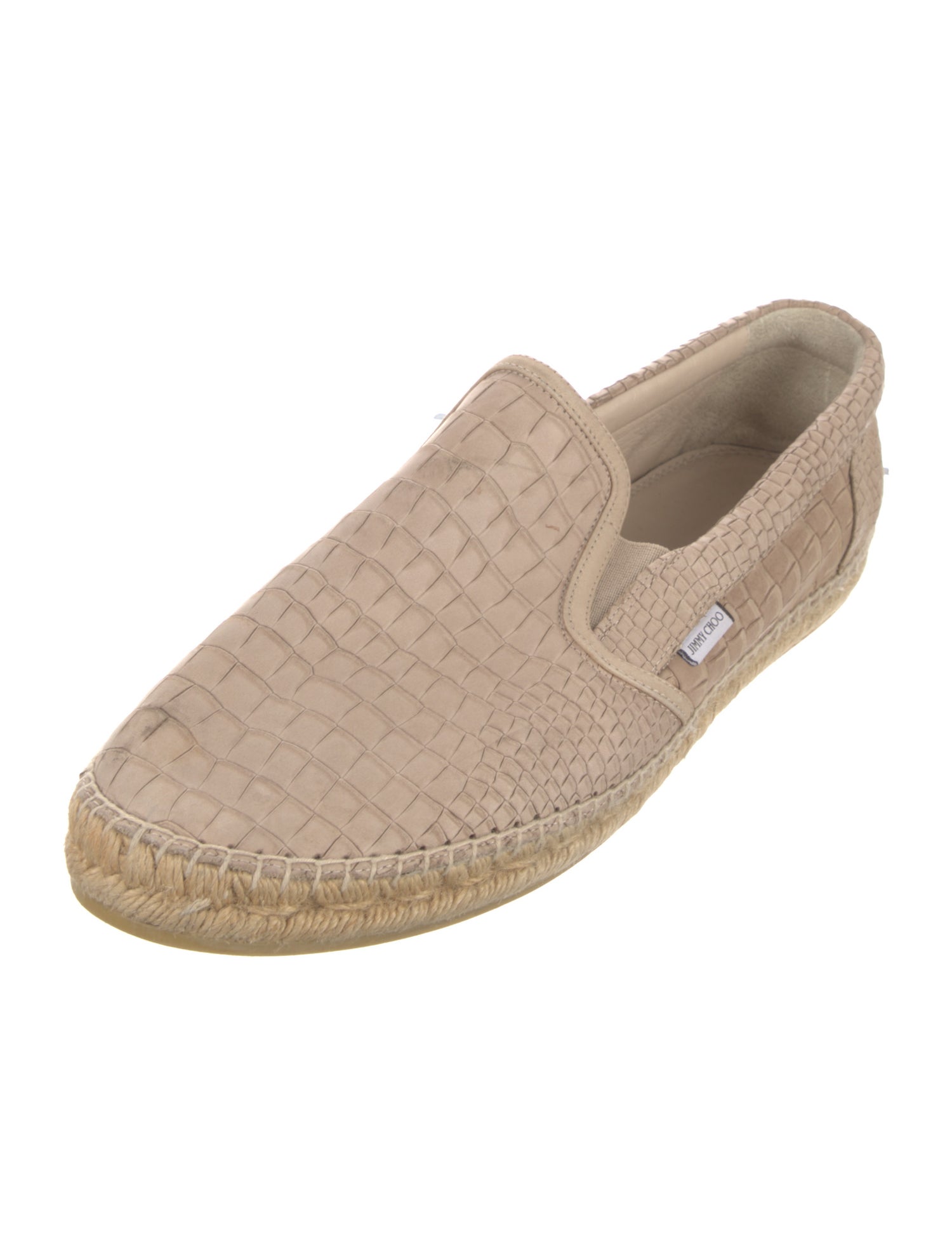 Jimmy Choo Embossed Leather Espadrilles