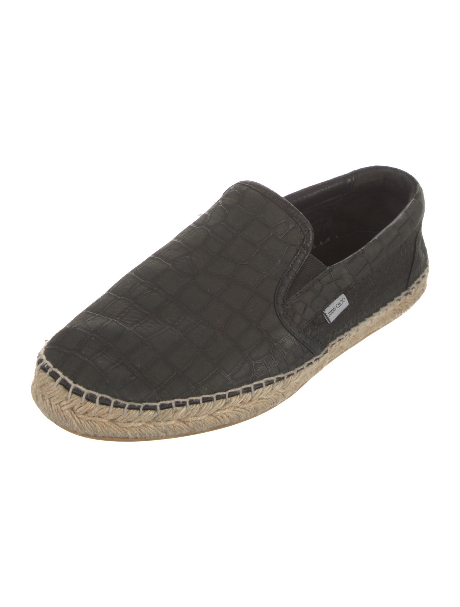 Jimmy Choo Embossed Leather Espadrilles