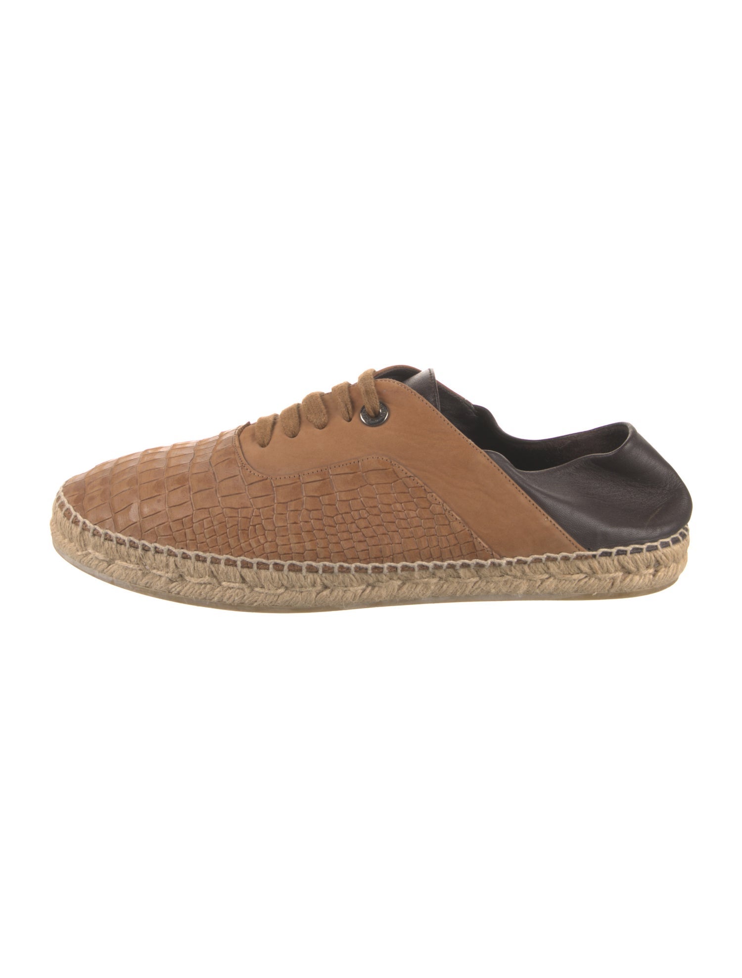 Jimmy Choo Leather Colorblock Pattern Espadrilles