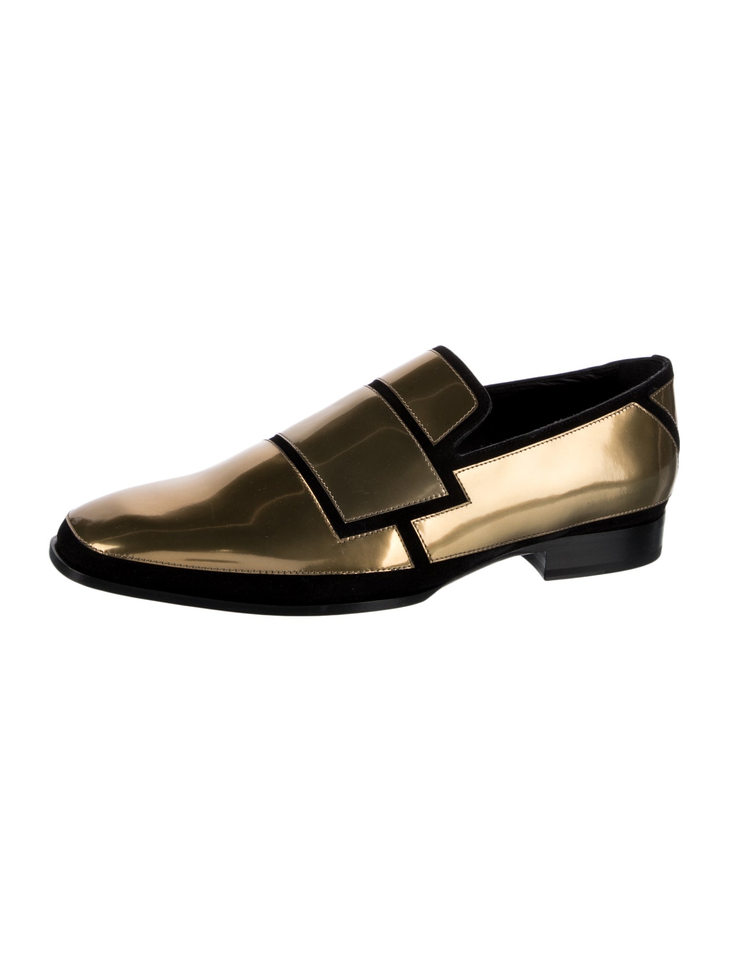 Jimmy Choo Patent Leather Colorblock Pattern Loafers