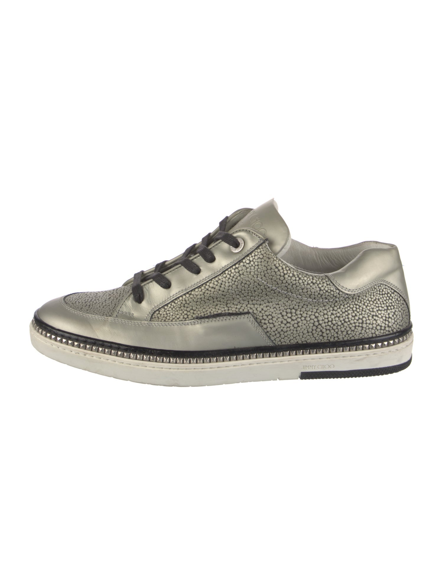 Jimmy Choo Leather Polka Dot Print Sneakers