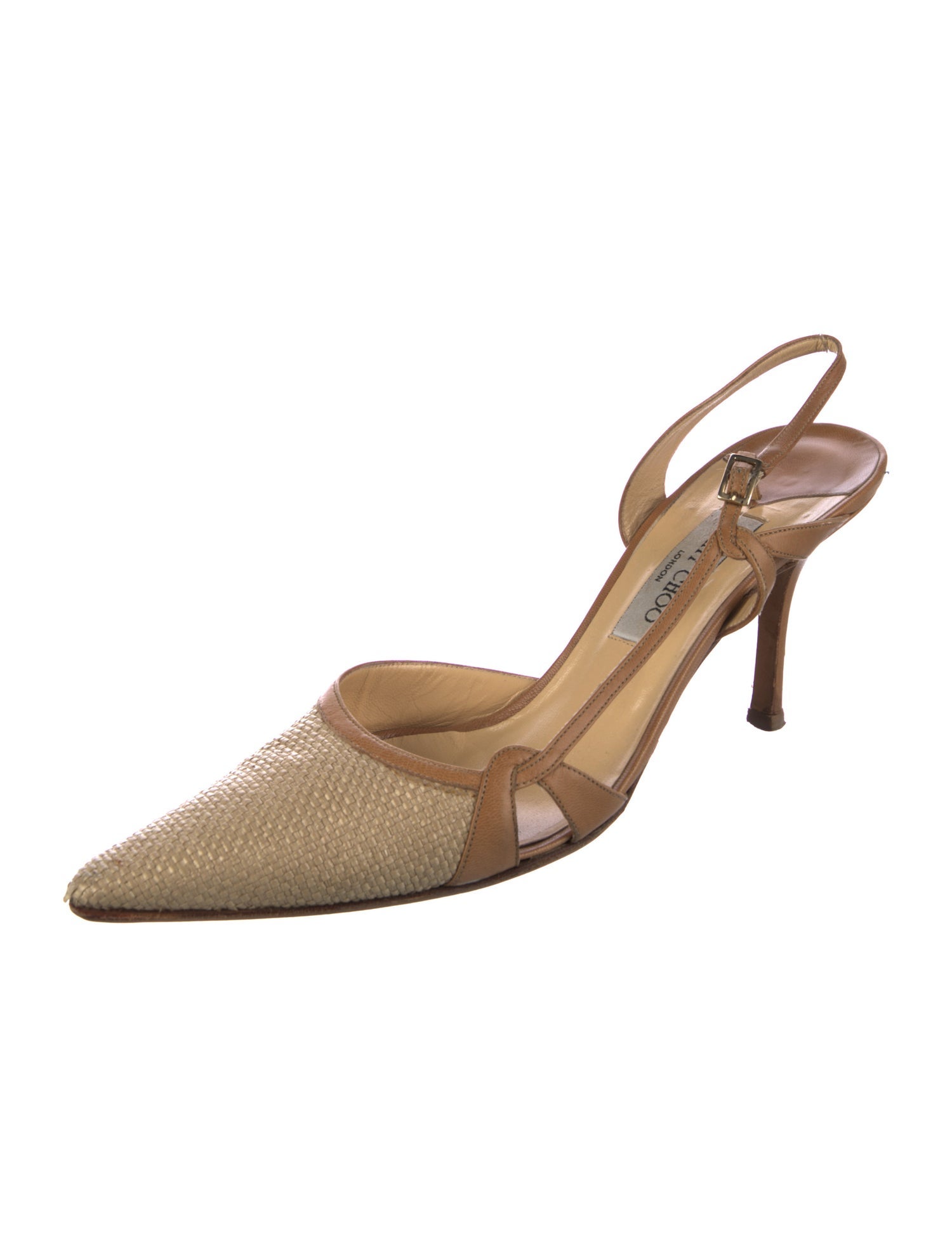 Jimmy Choo Leather Colorblock Pattern Slingback Pumps