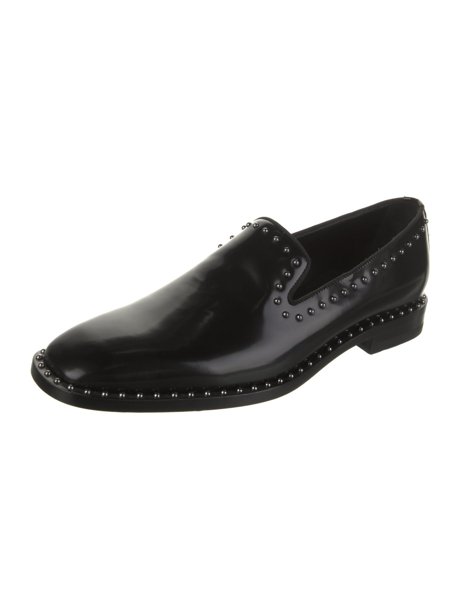 Jimmy Choo Leather Studded Accents Loafers