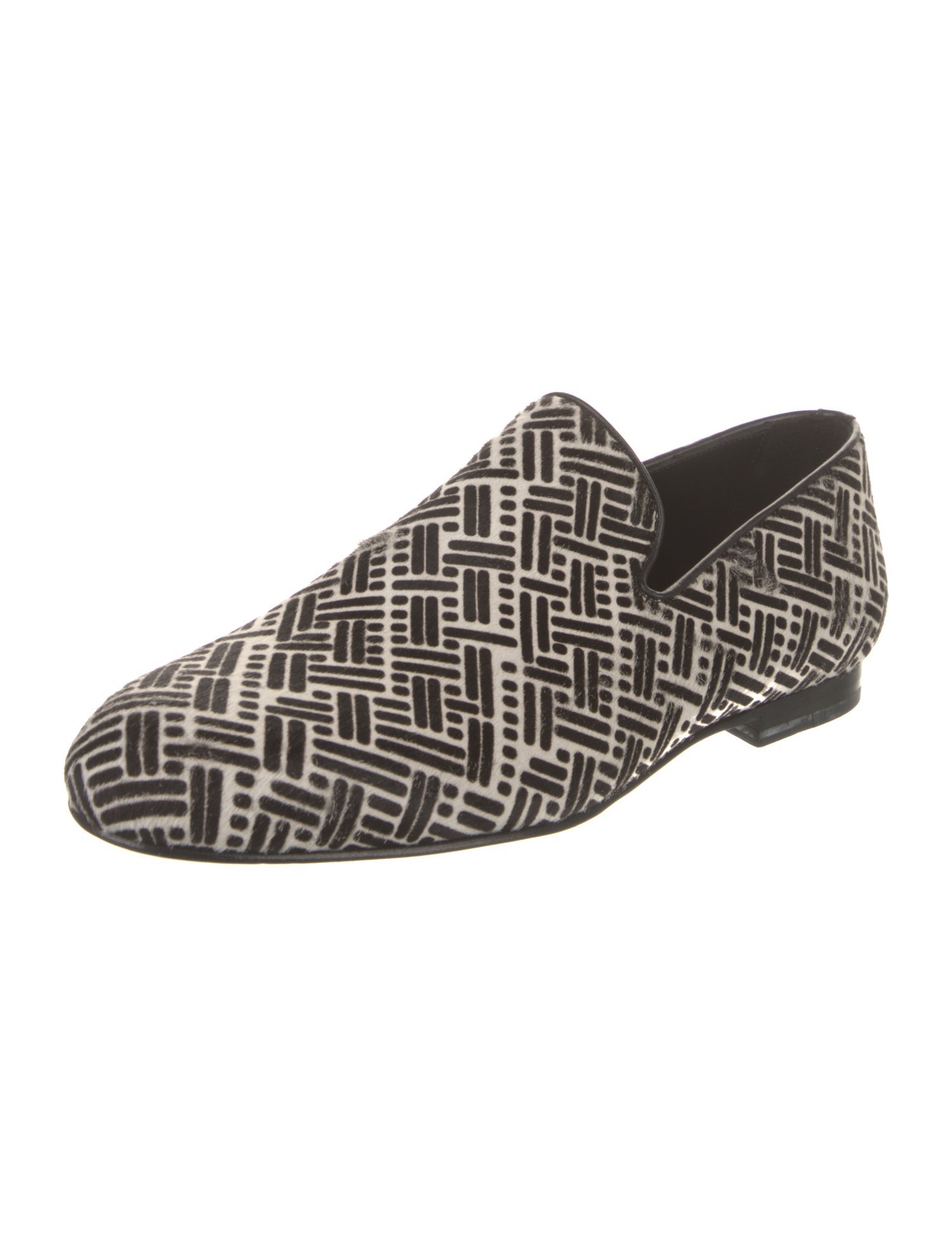 Jimmy Choo Calf Hair Printed Loafers
