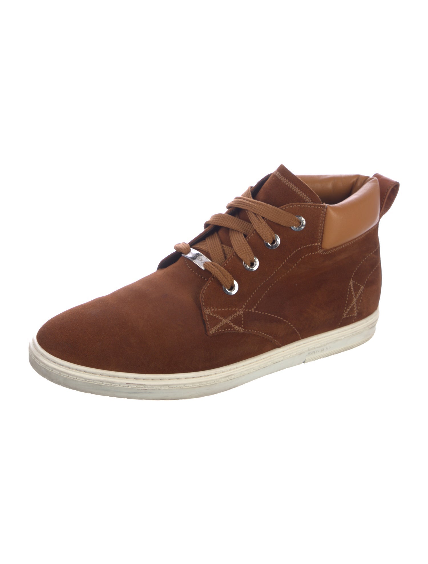 Jimmy Choo Suede Leather Trim Embellishment Sneakers