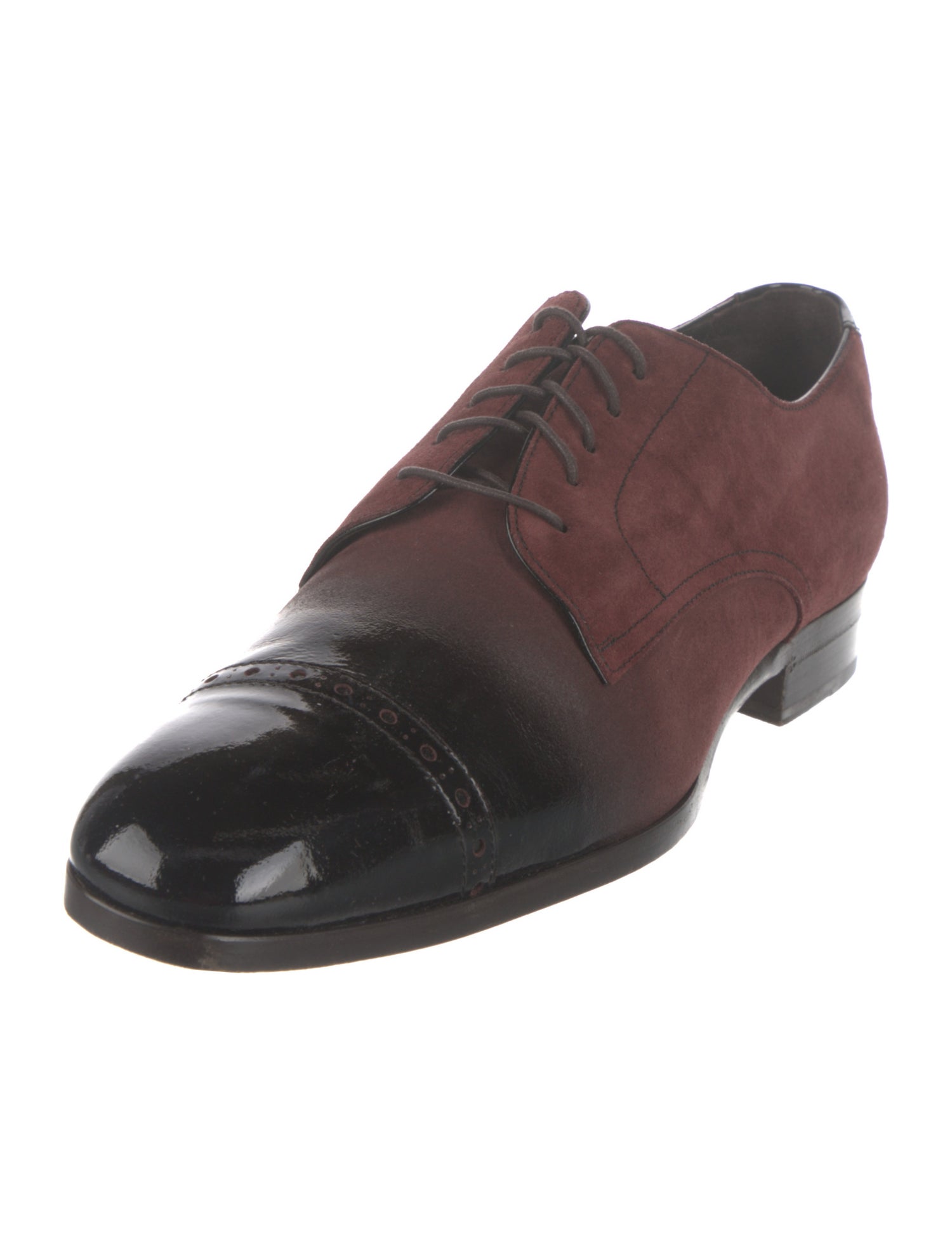 Jimmy Choo Suede Leather Trim Embellishment Derby Shoes