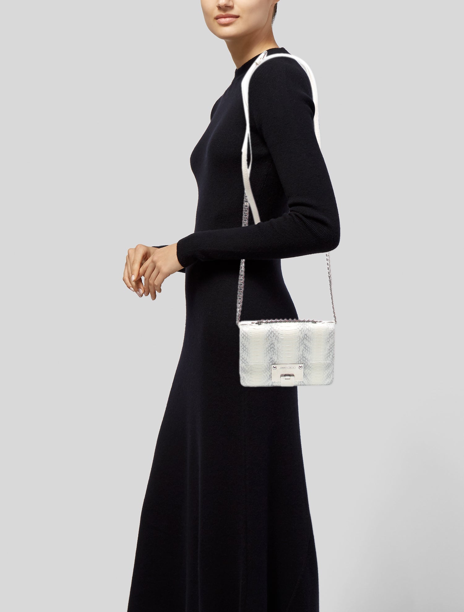 Jimmy Choo Embossed Leather Shoulder Bag