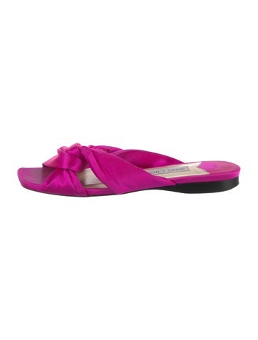 Pre-owned Jimmy Choo Satin Slides In Pink