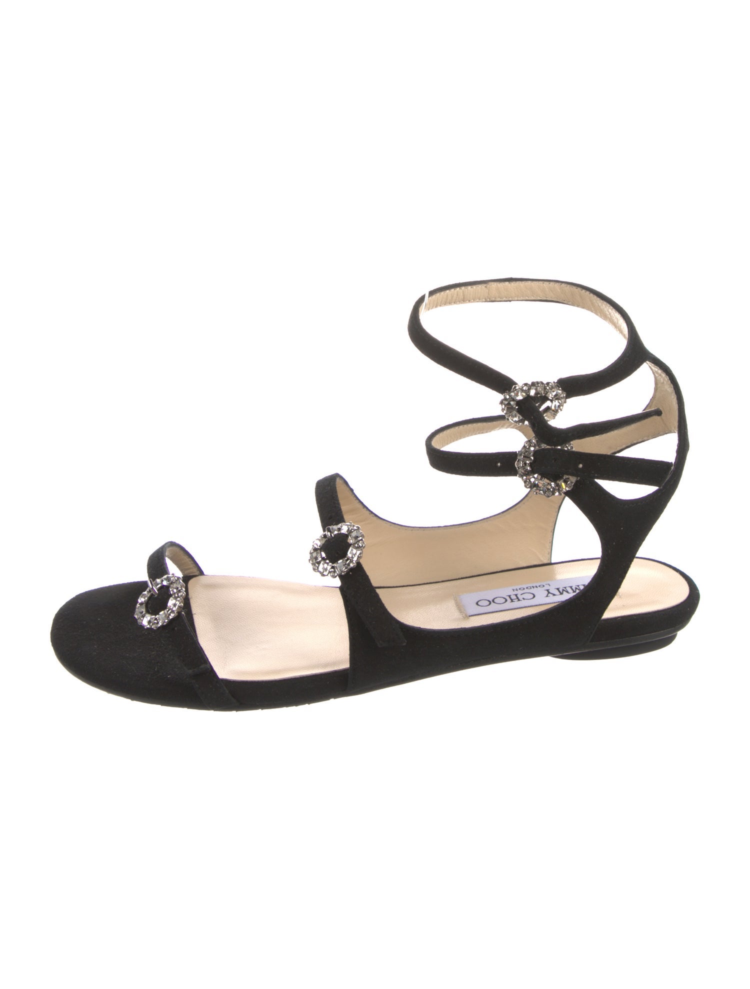 Jimmy Choo Suede Crystal Embellishments Gladiator Sandals