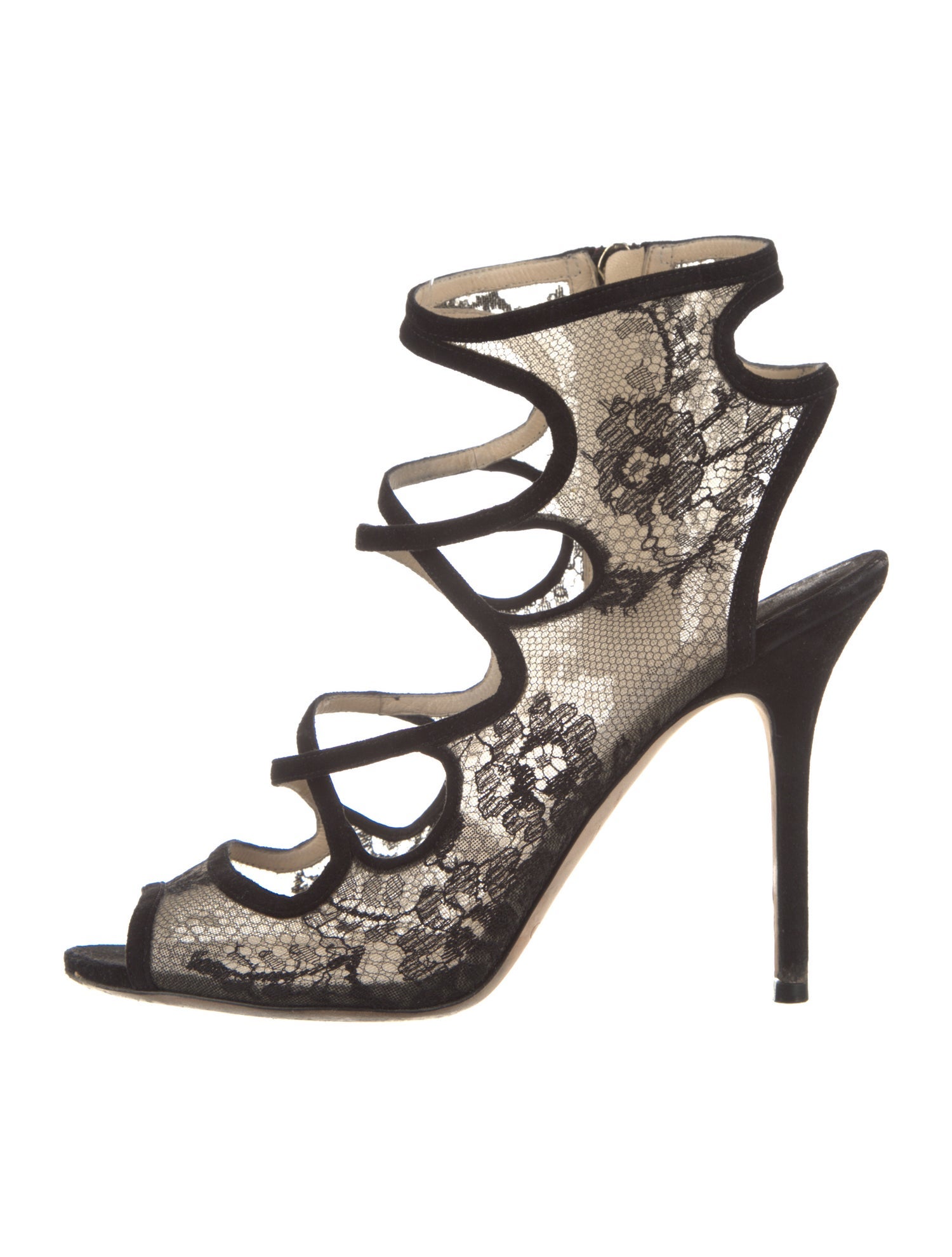 Jimmy Choo Lace Lace Trim Embellishment Pumps