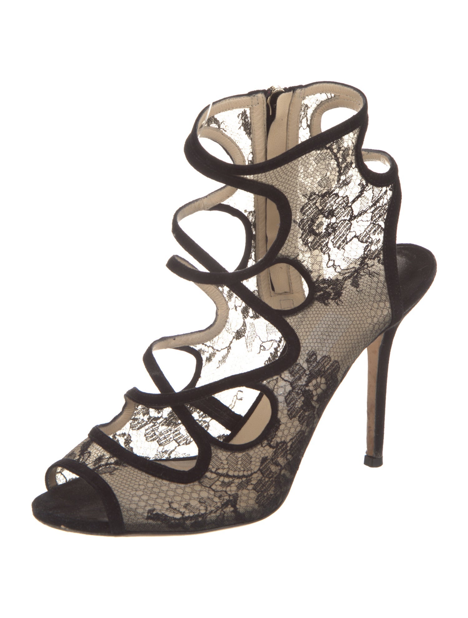 Jimmy Choo Lace Lace Trim Embellishment Pumps