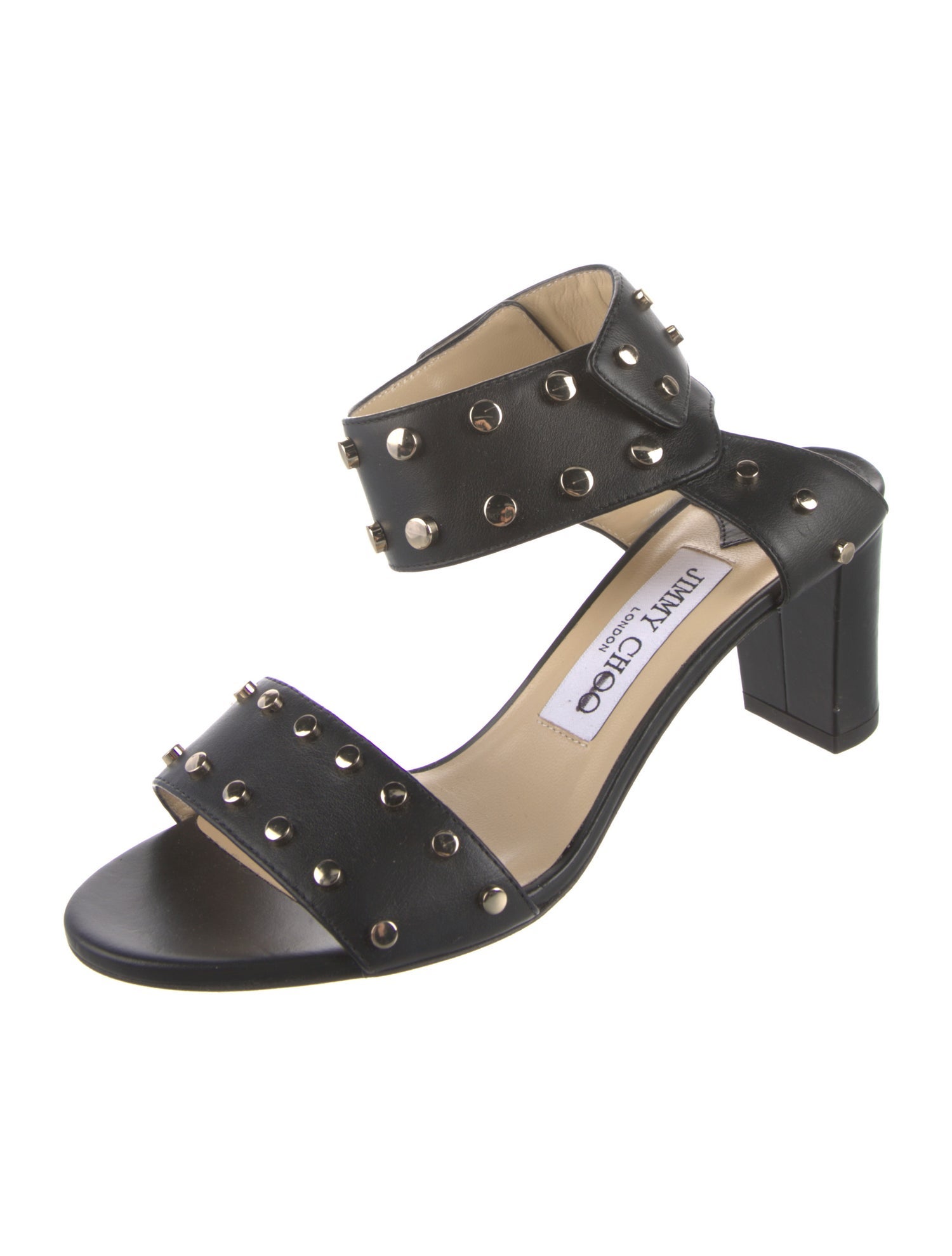 Jimmy Choo Leather Studded Accents Sandals