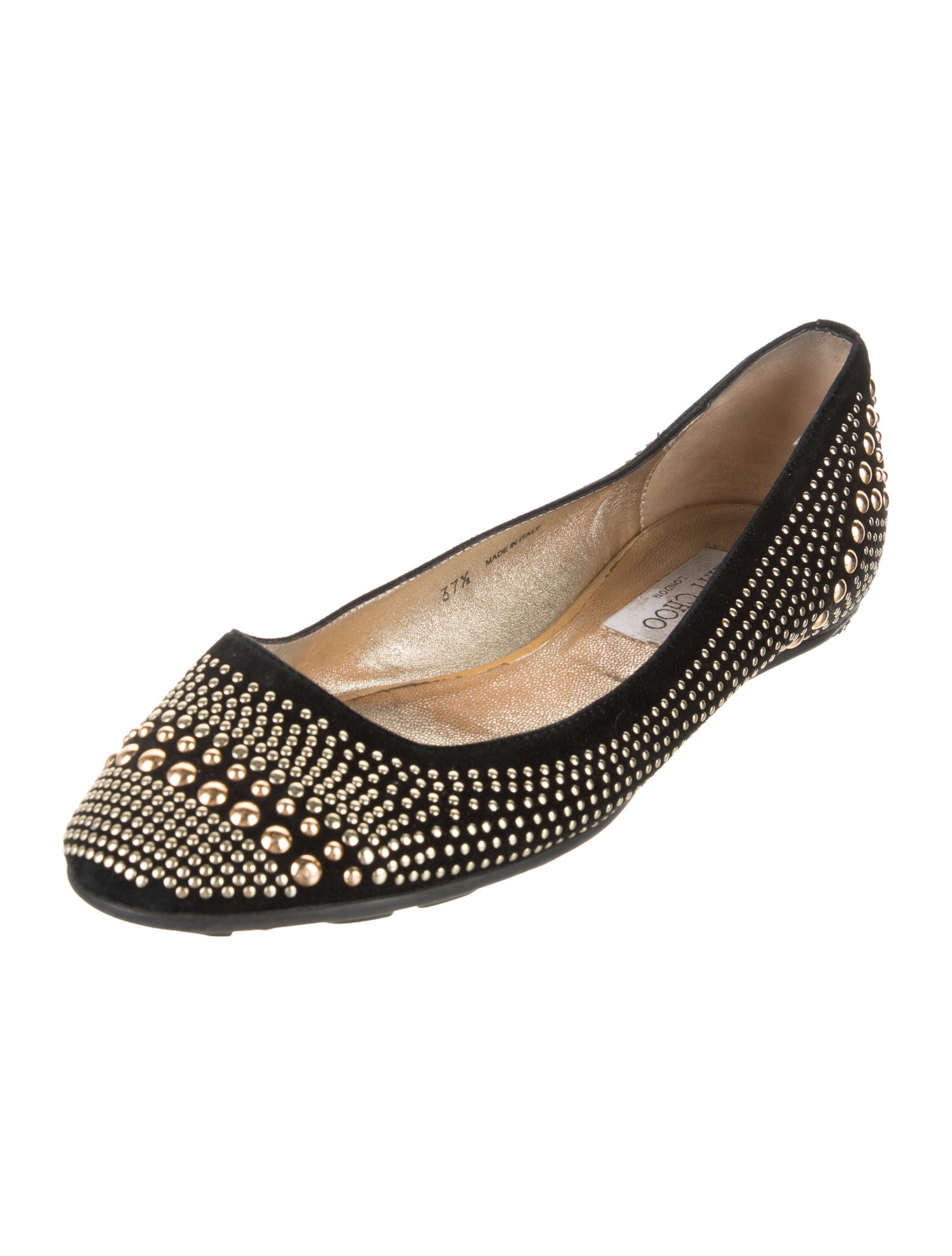 Jimmy Choo Suede Studded Accents Flats