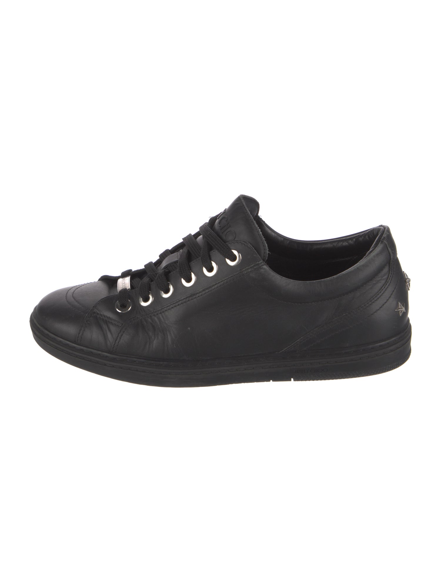 Jimmy Choo Leather Studded Accents Sneakers