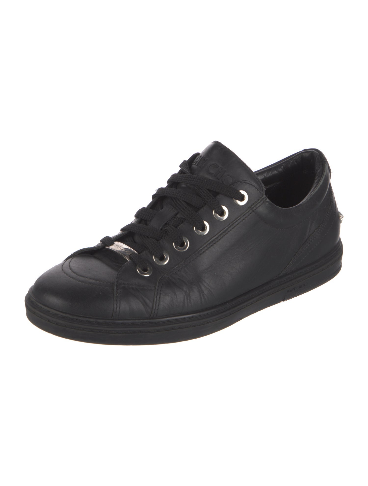 Jimmy Choo Leather Studded Accents Sneakers