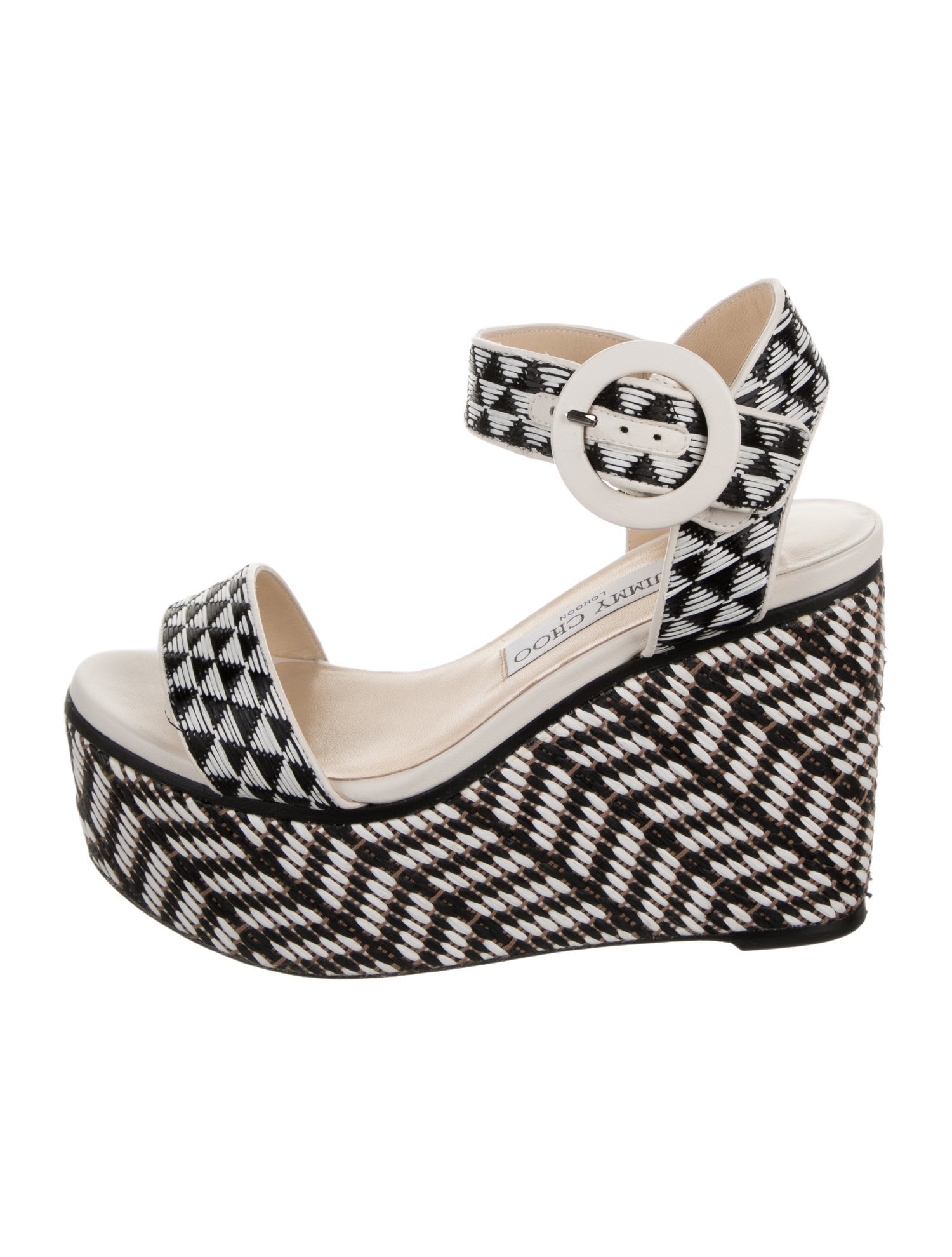 Jimmy Choo Straw Patterned Sandals