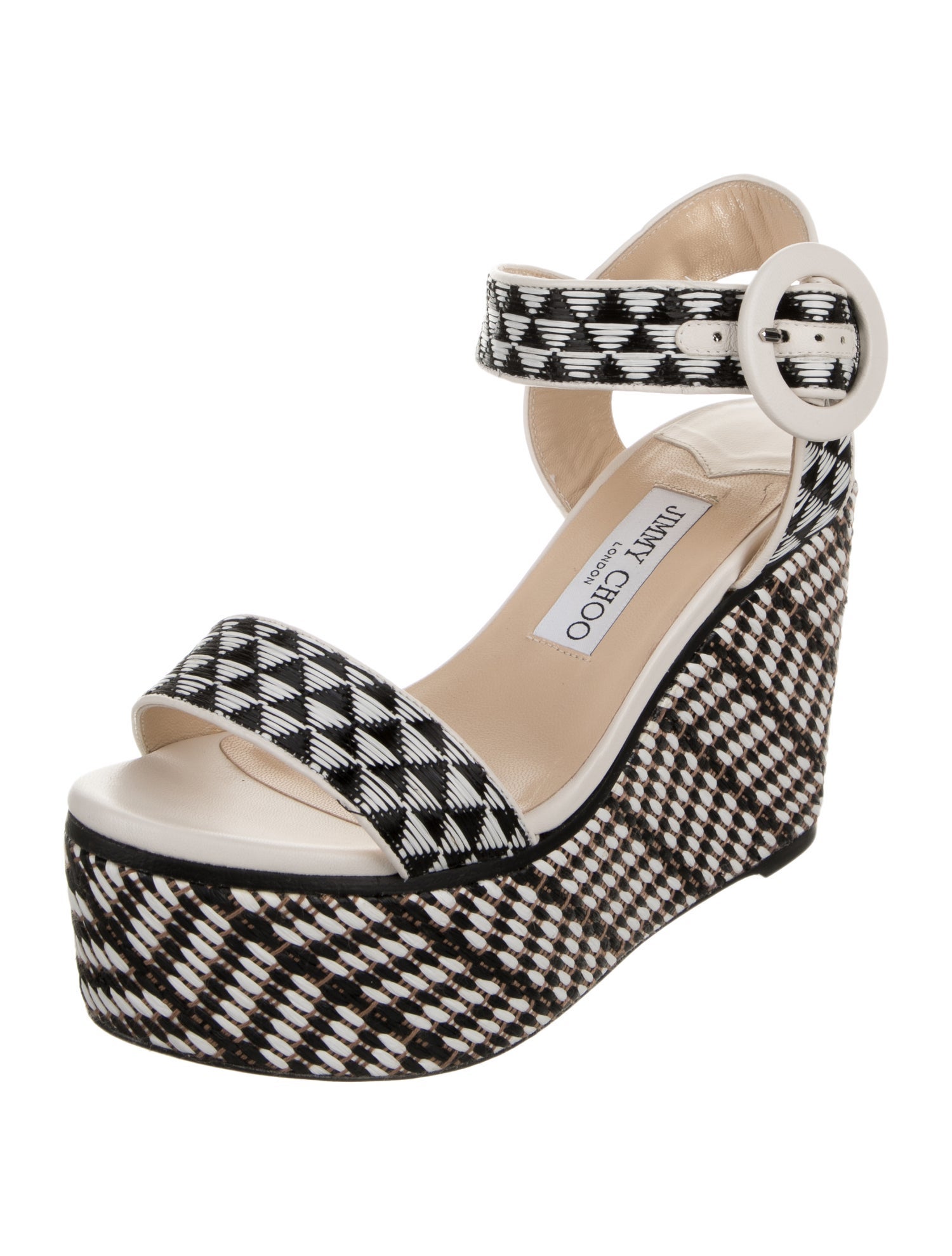 Jimmy Choo Straw Patterned Sandals