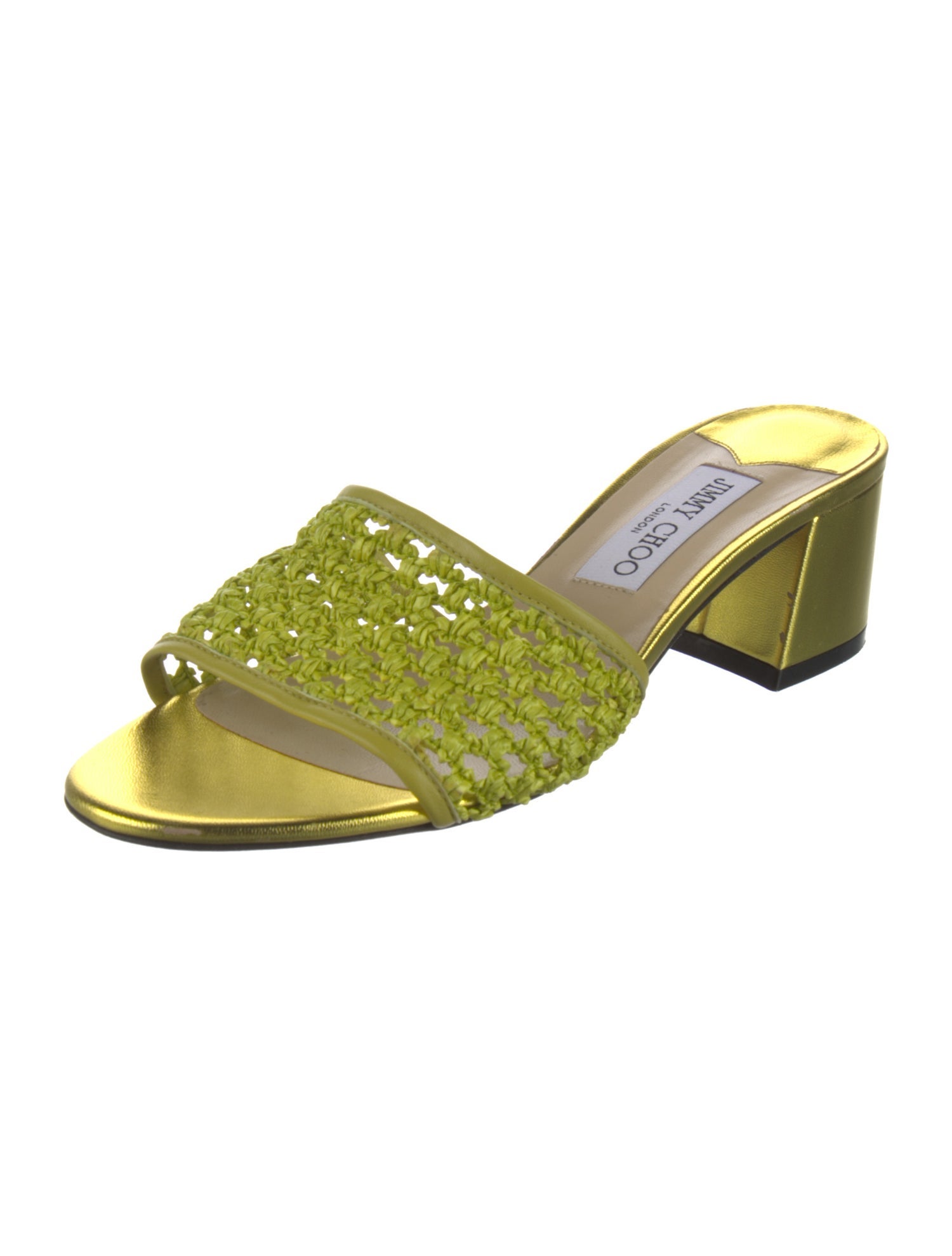 Jimmy Choo Leather Leather Trim Embellishment Slides