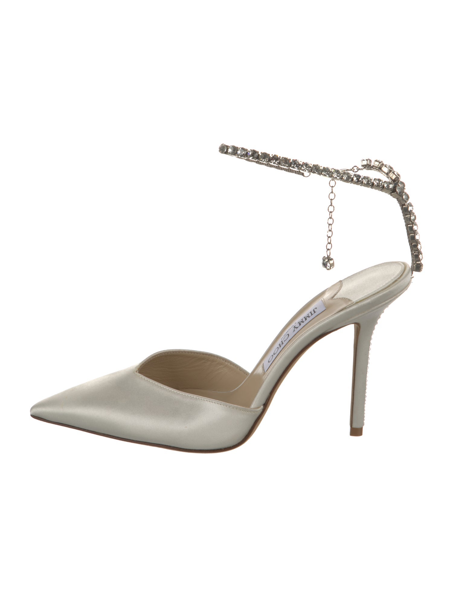 Jimmy Choo Satin Crystal Embellishments D'Orsay Pumps