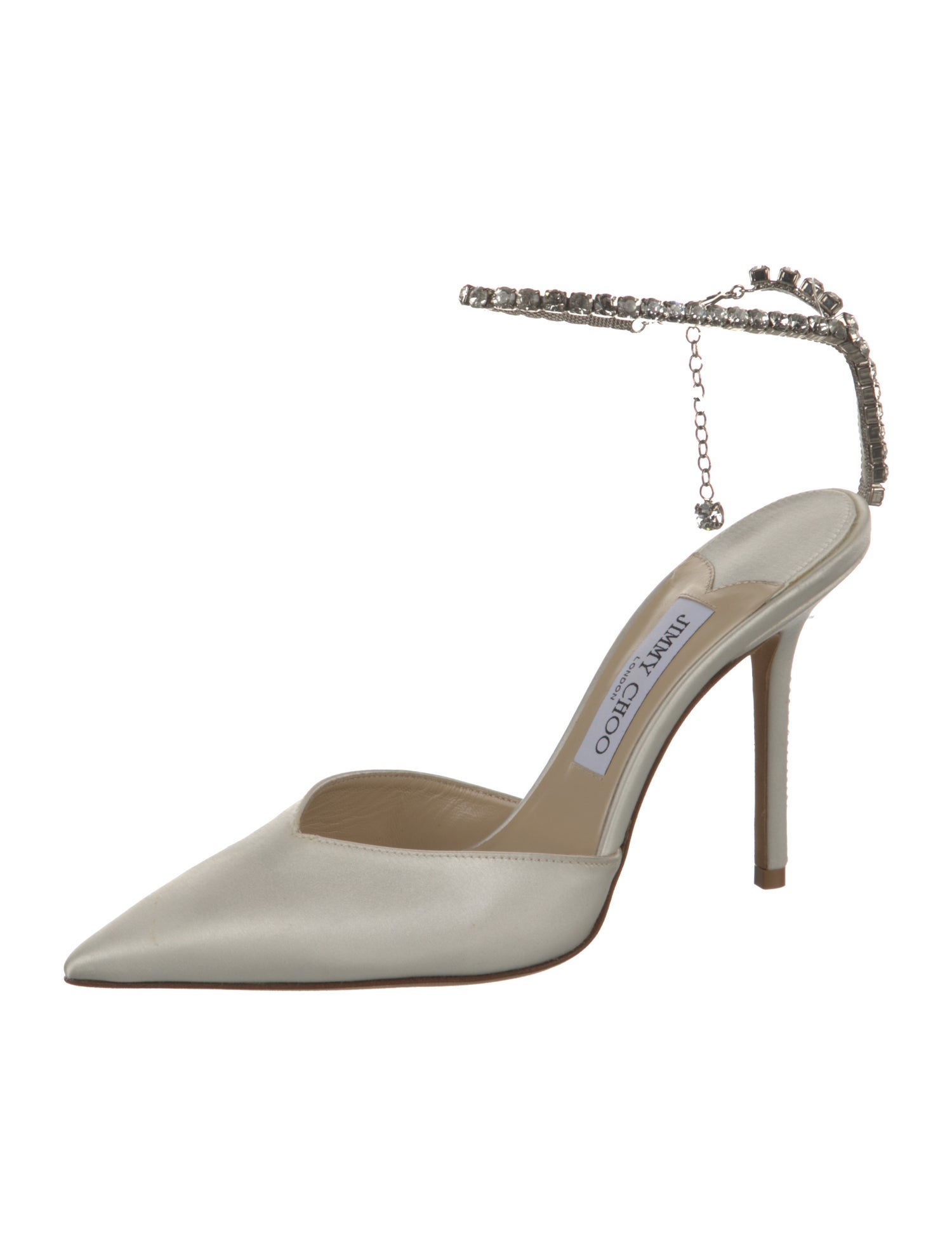 Jimmy Choo Satin Crystal Embellishments D'Orsay Pumps