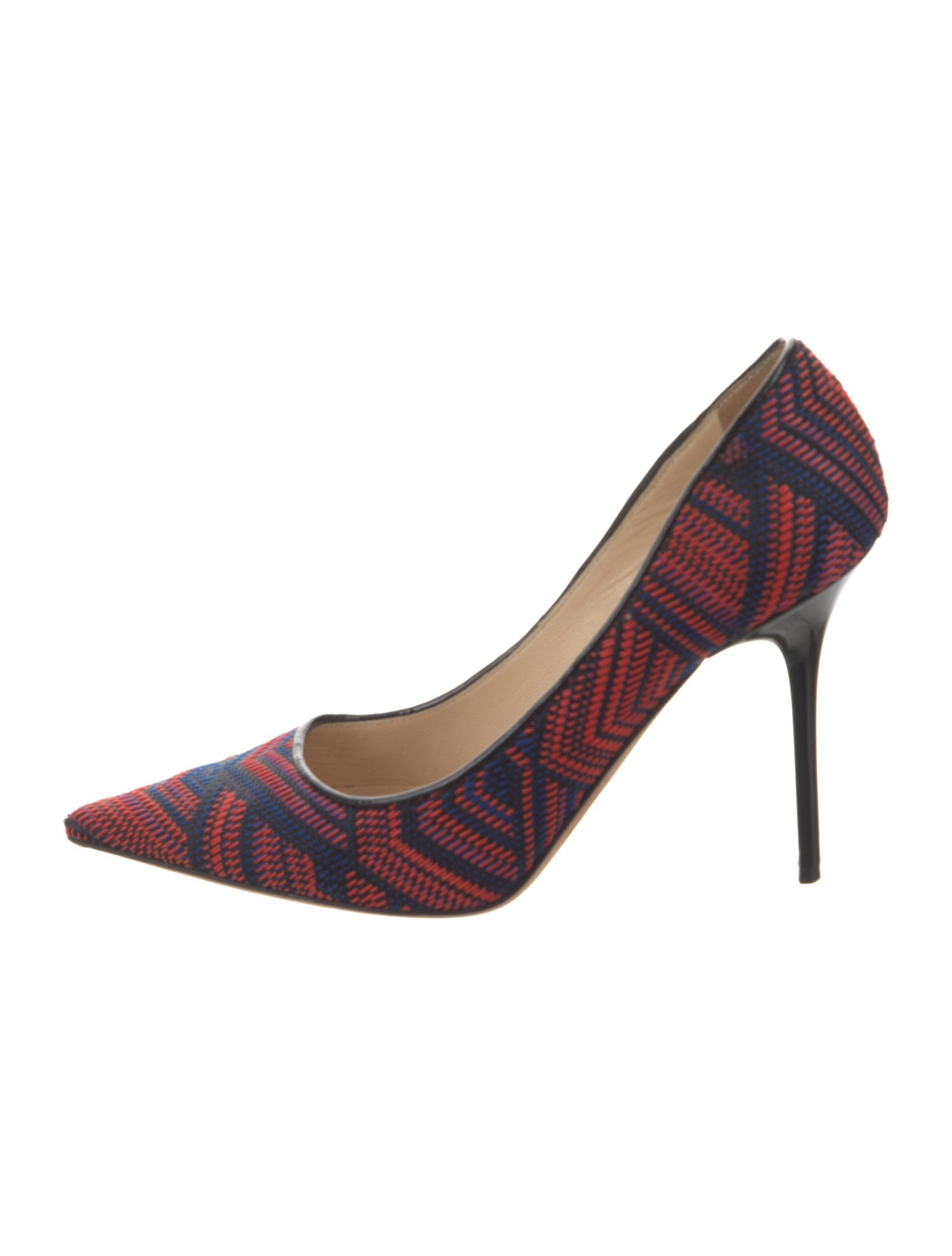 Jimmy Choo Printed Leather Trim Embellishment Pumps