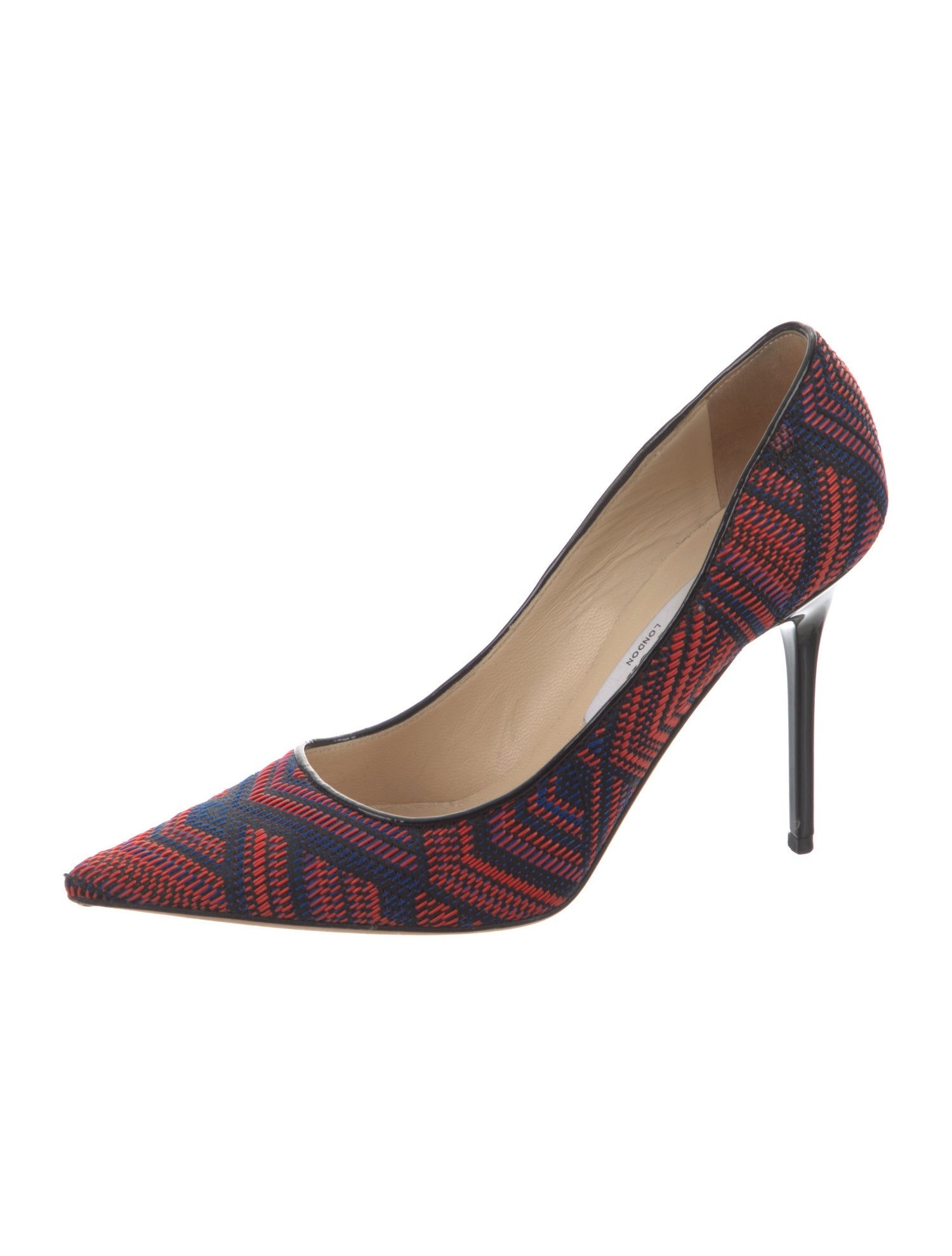 Jimmy Choo Printed Leather Trim Embellishment Pumps