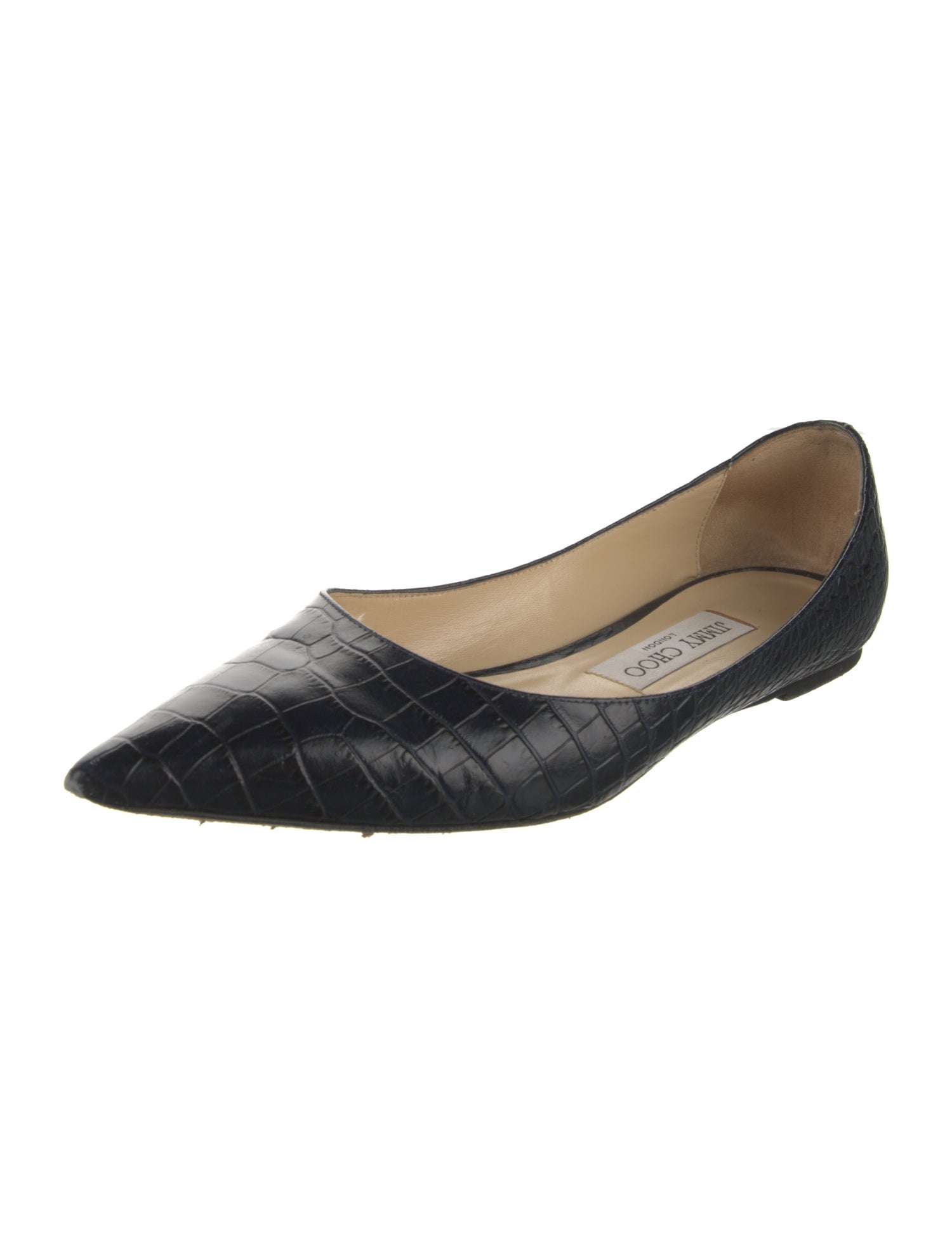 Jimmy Choo Embossed Leather Ballet Flats
