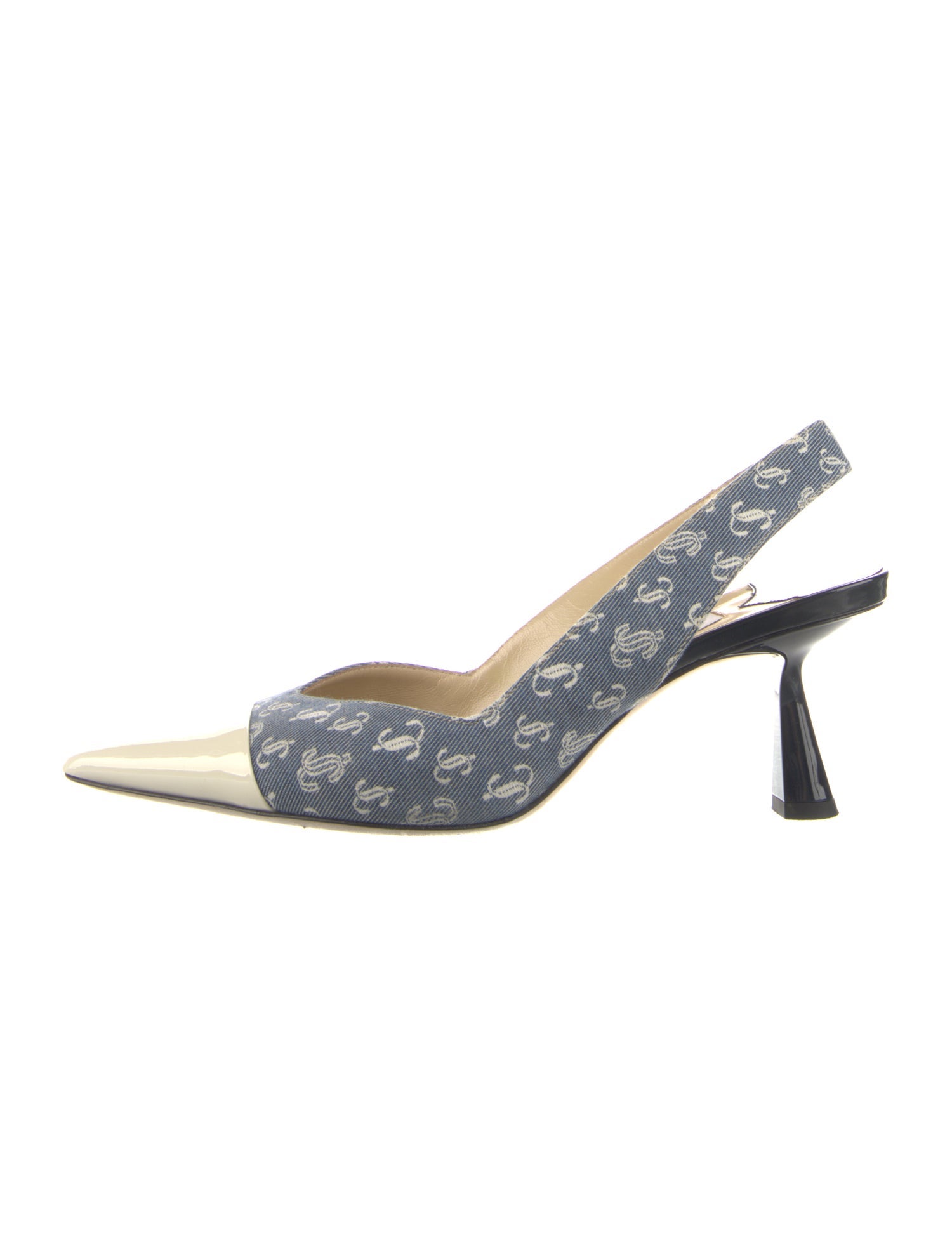 Jimmy Choo Denim Printed Slingback Pumps