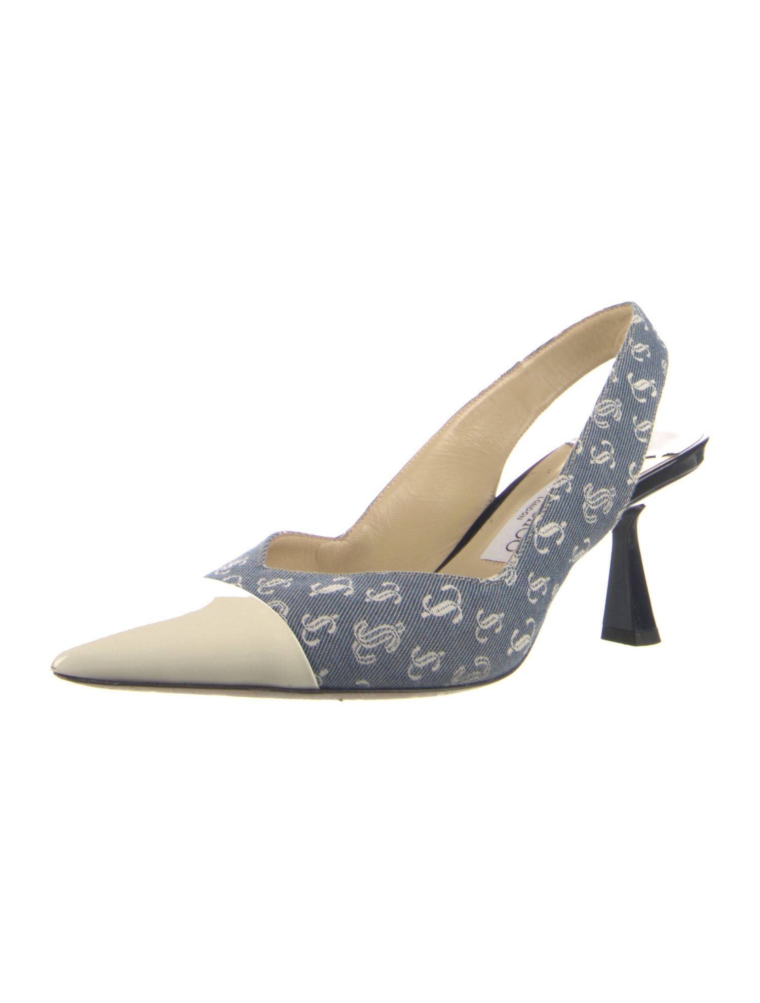Jimmy Choo Denim Printed Slingback Pumps