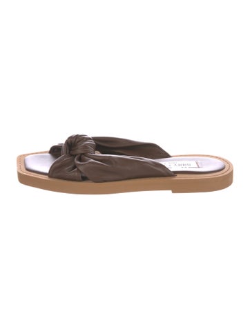 Pre-owned Jimmy Choo Leather Slides In Brown