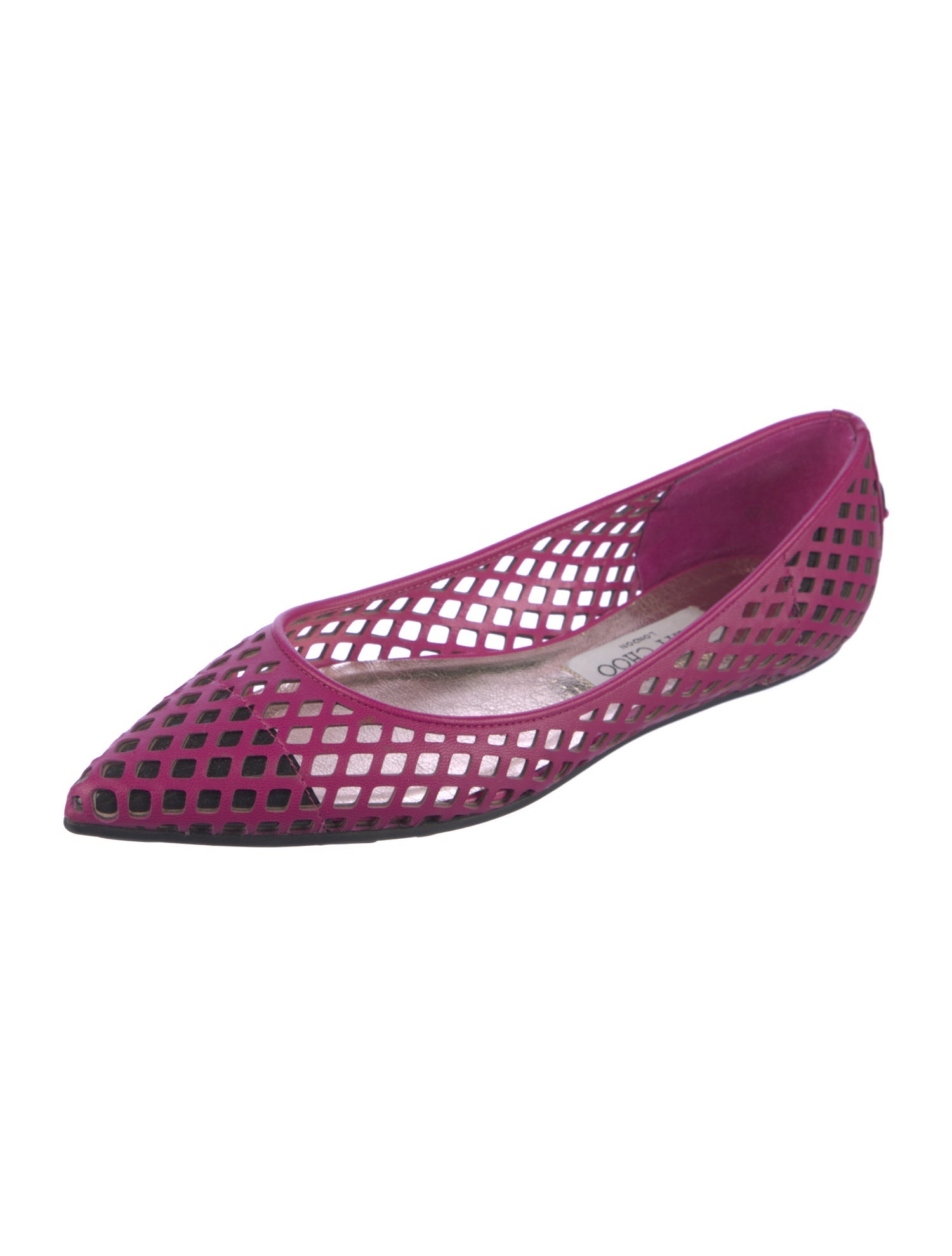Jimmy Choo Leather Lasercut Accents Flats