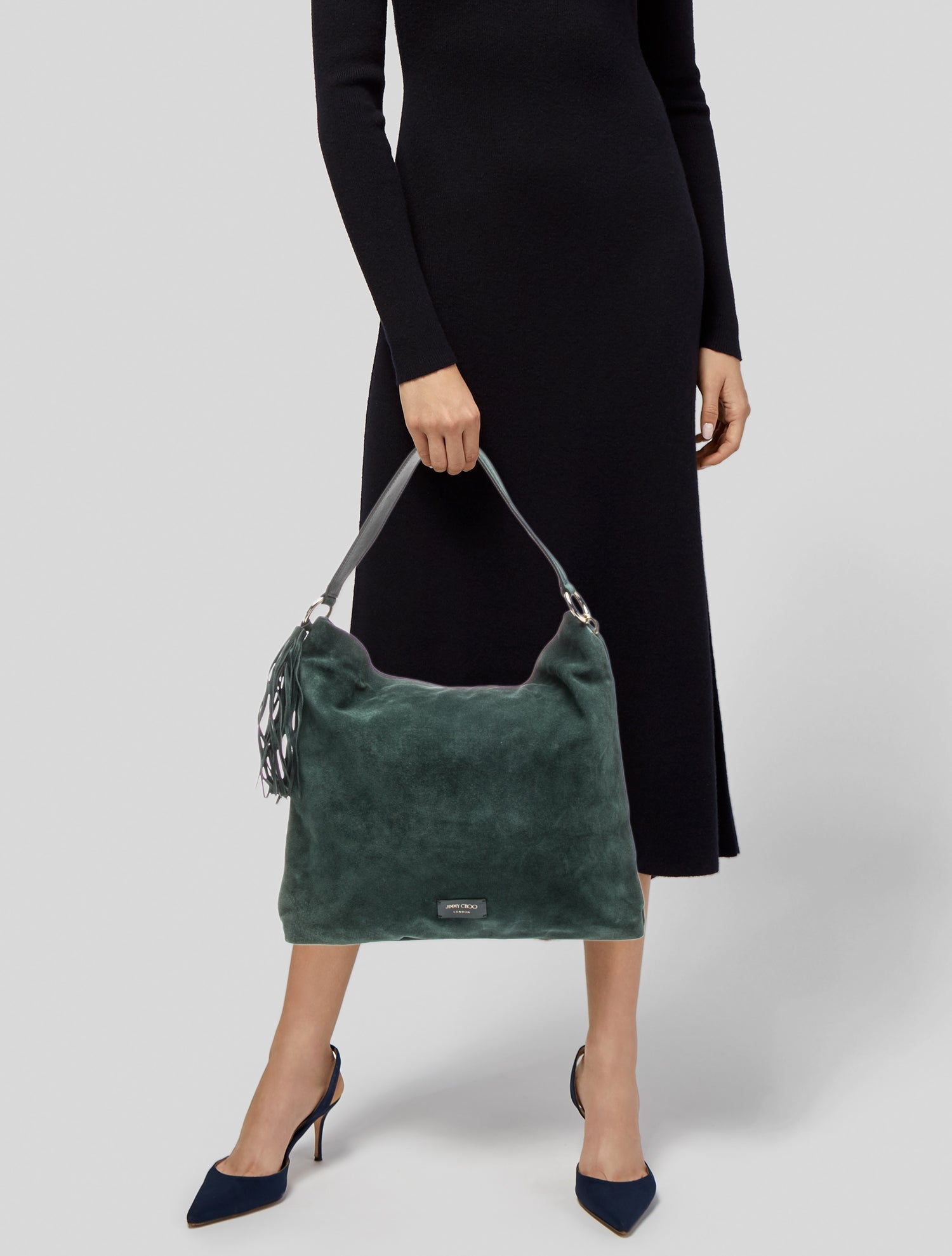 Christian Louboutin Suede Loubideal - Black Handle Bags, Handbags