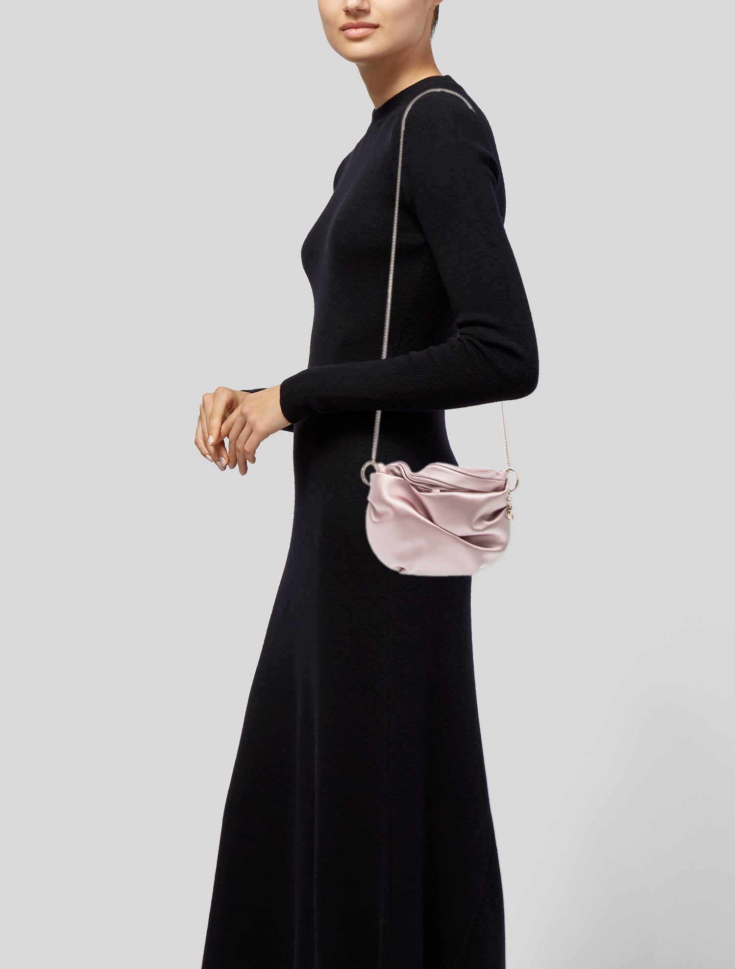 Jimmy Choo Satin Bonny - Pink Evening Bags, Handbags - JIM504128
