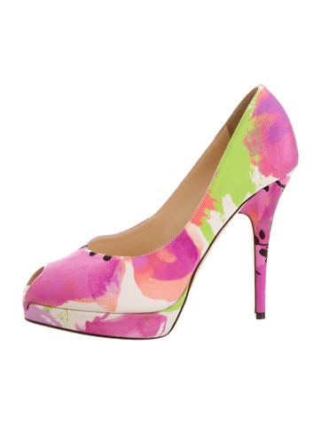 Jimmy Choo Floral Peep-Toe Pumps