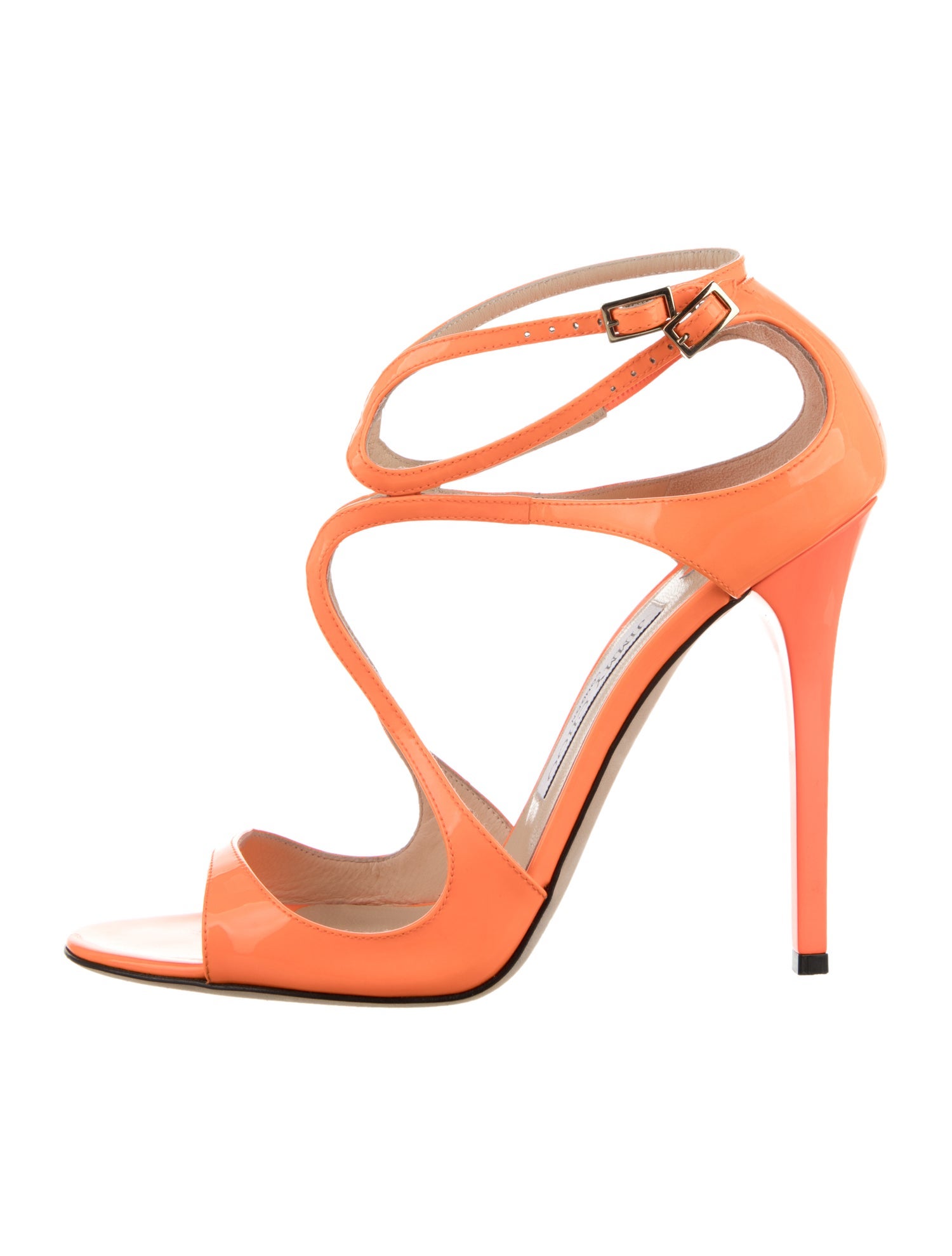 Jimmy Choo Patent Leather Sandals - Orange Sandals, Shoes