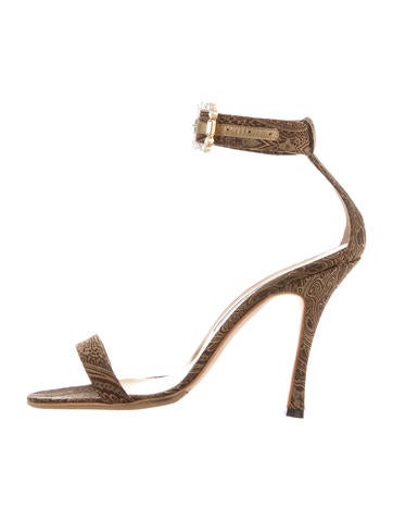Jimmy Choo Jacquard Ankle Strap Sandals