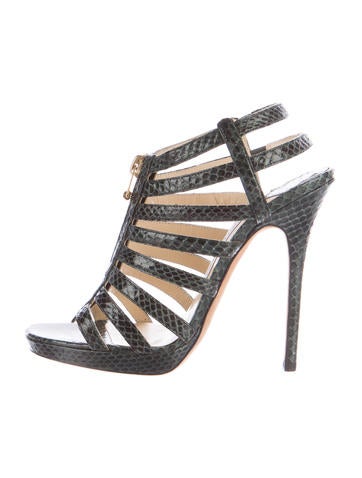 Jimmy Choo Snakeskin Cage Sandals